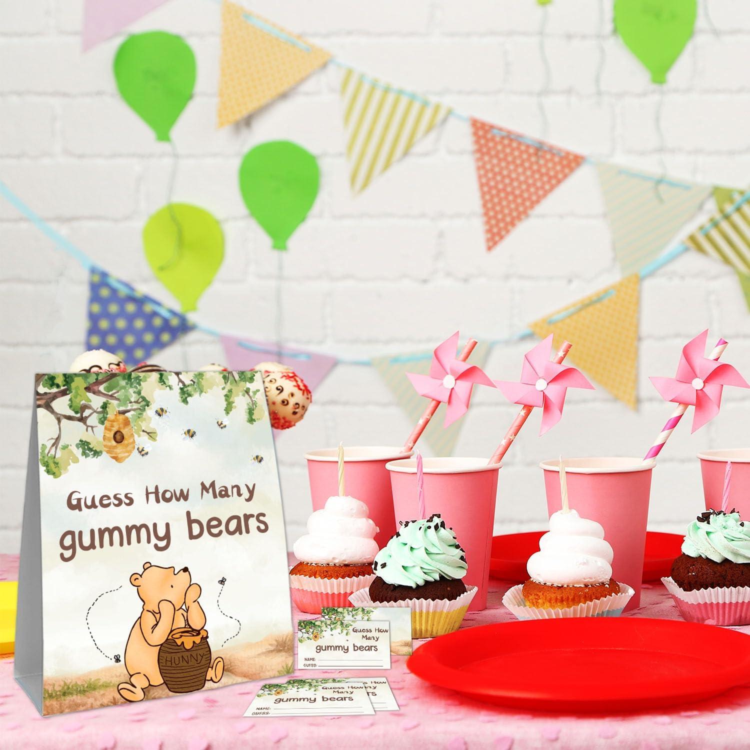 Juego de Adivinanza Baby Shower Winnie 31 Piezas Carteles