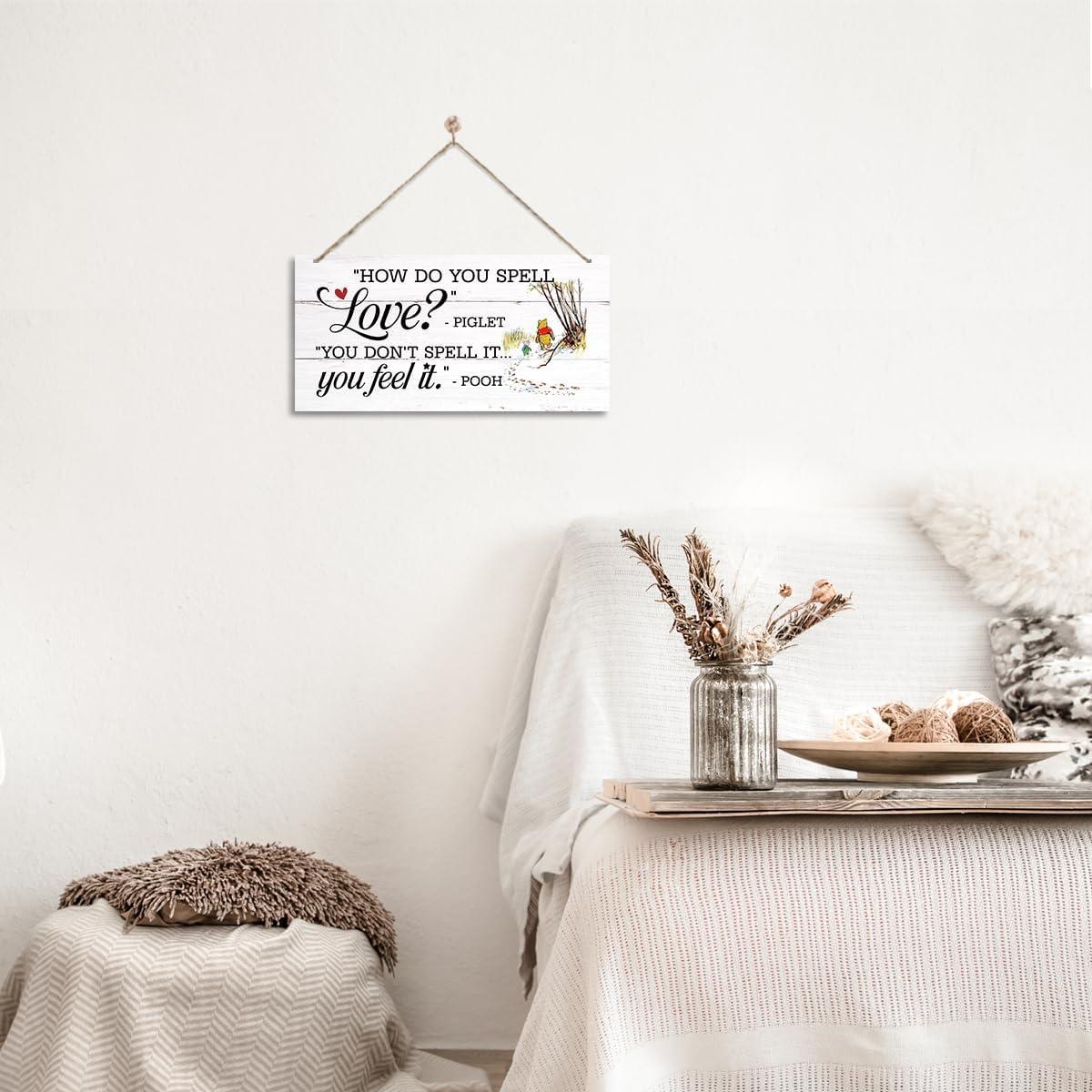 Letrero Decorativo de Madera Piglet Winnie 35x17.5cm