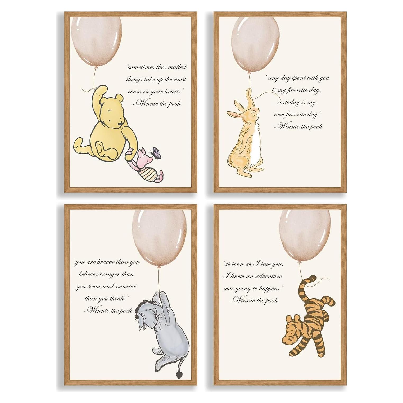 Set de 4 Pósters Winnie the Pooh ZsaTuiy para Guardería