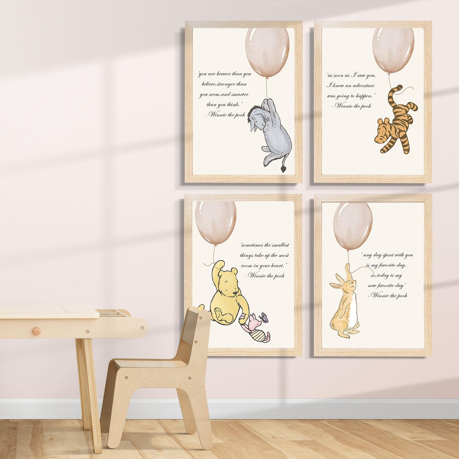 Set de 4 Pósters Winnie the Pooh ZsaTuiy para Guardería