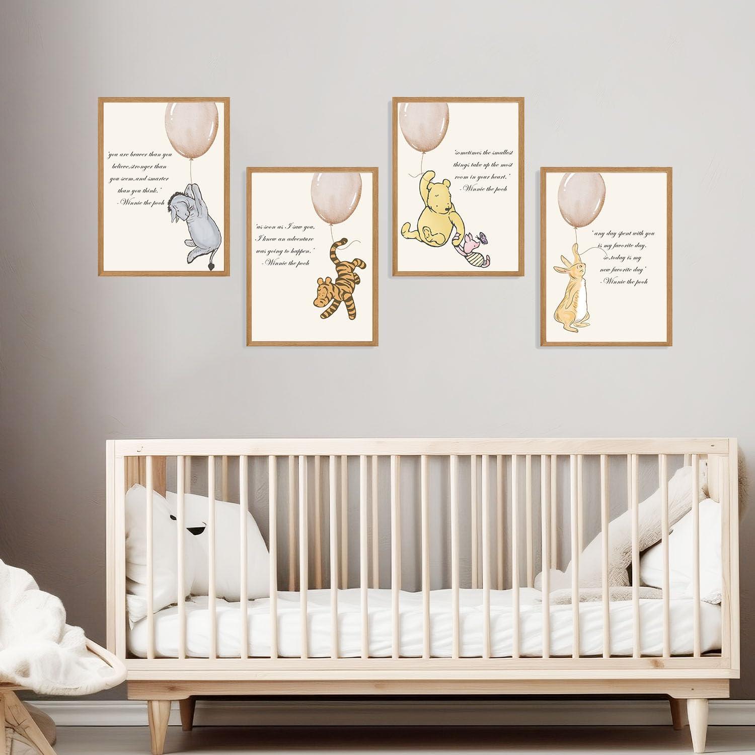 Set de 4 Pósters Winnie the Pooh ZsaTuiy para Guardería