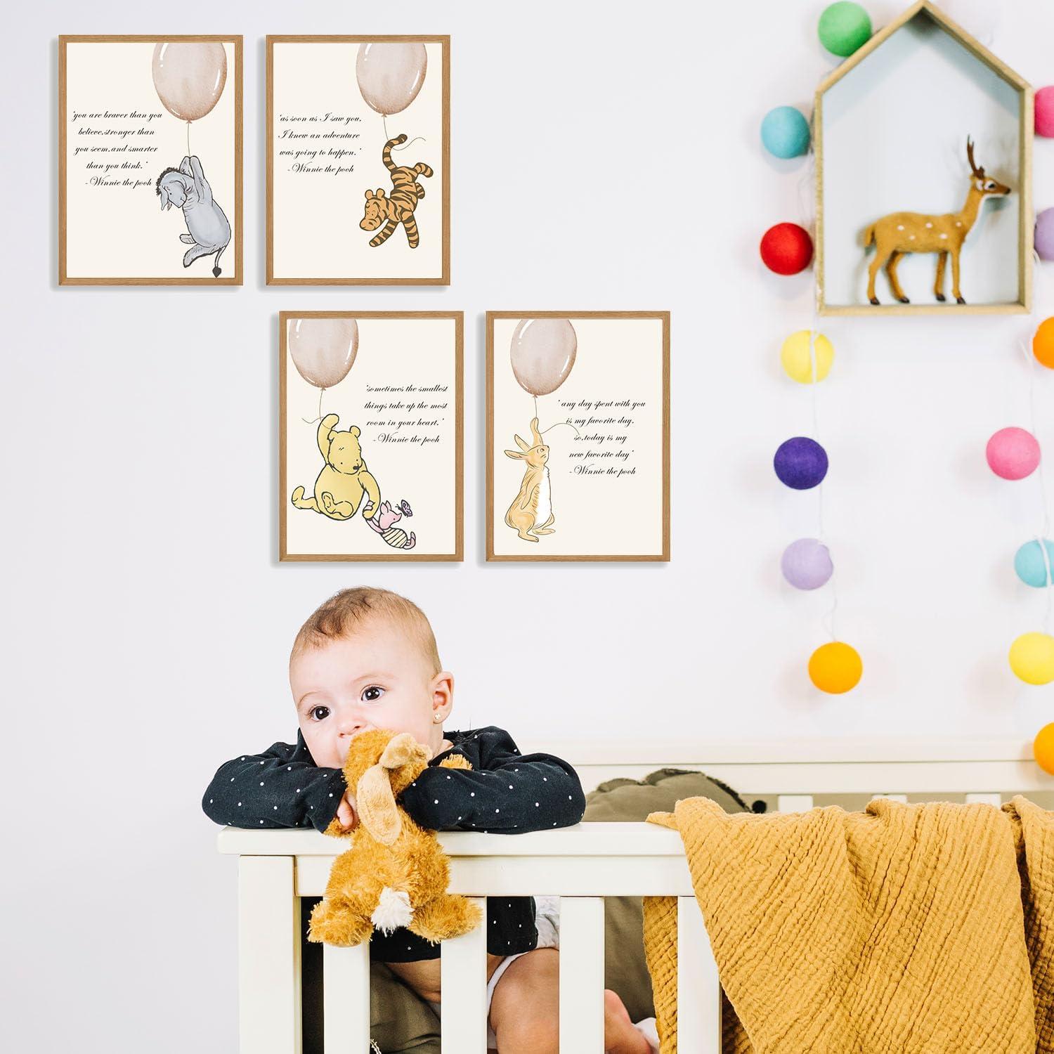 Set de 4 Pósters Winnie the Pooh ZsaTuiy para Guardería