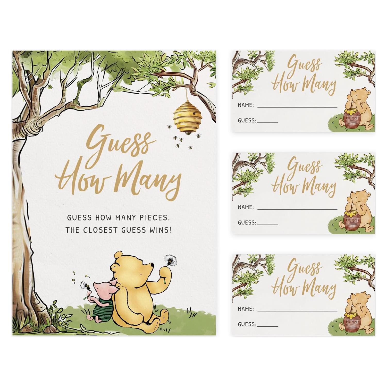 Juego de Adivina Cuántos Winnie Pooh - Baby Shower 30 Piezas