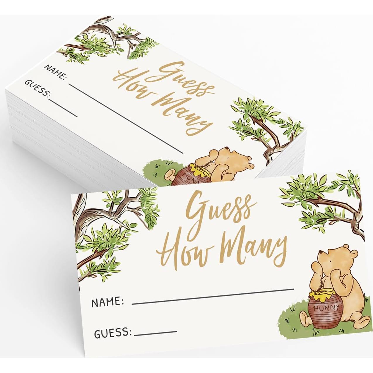 Juego de Adivina Cuántos Winnie Pooh - Baby Shower 30 Piezas