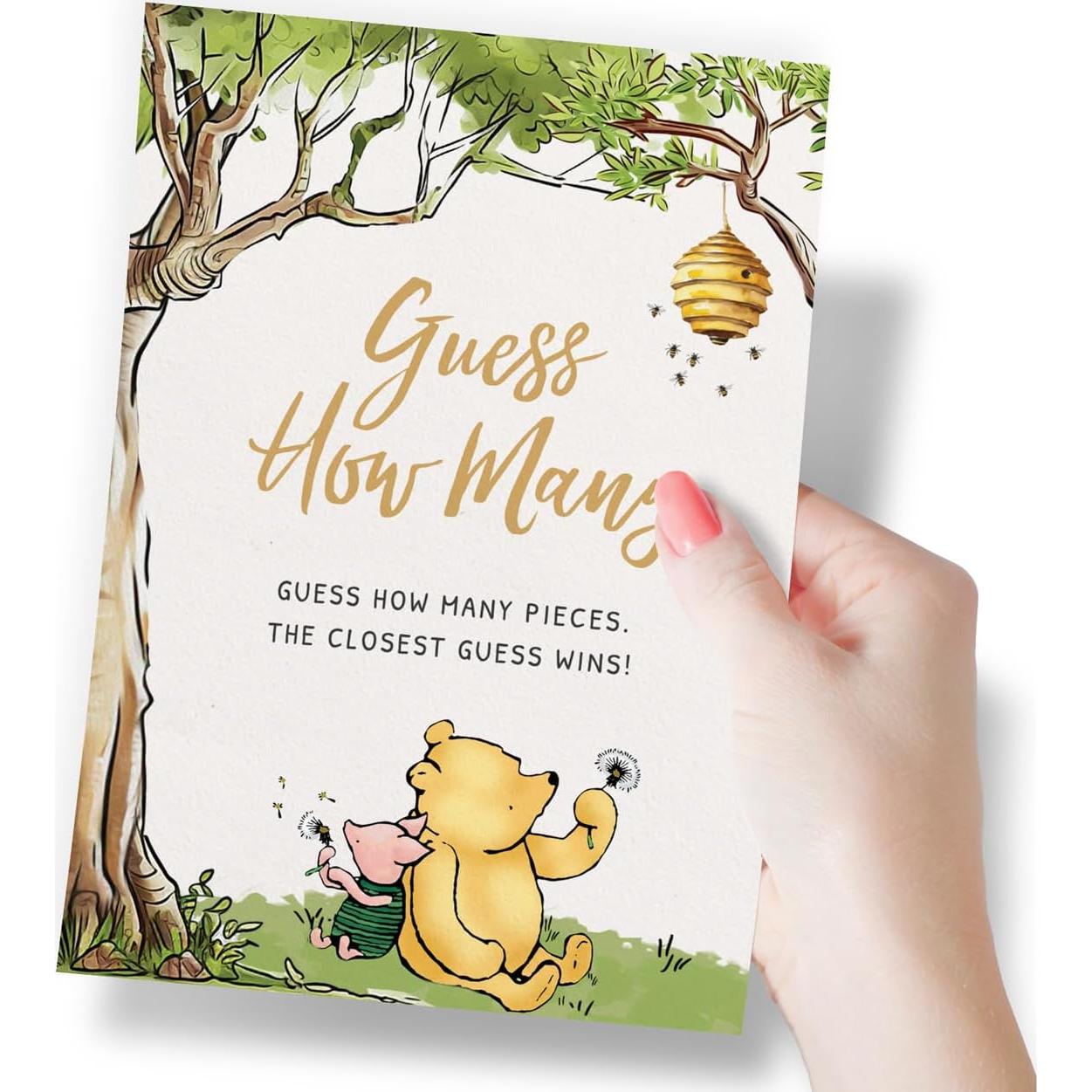 Juego de Adivina Cuántos Winnie Pooh - Baby Shower 30 Piezas