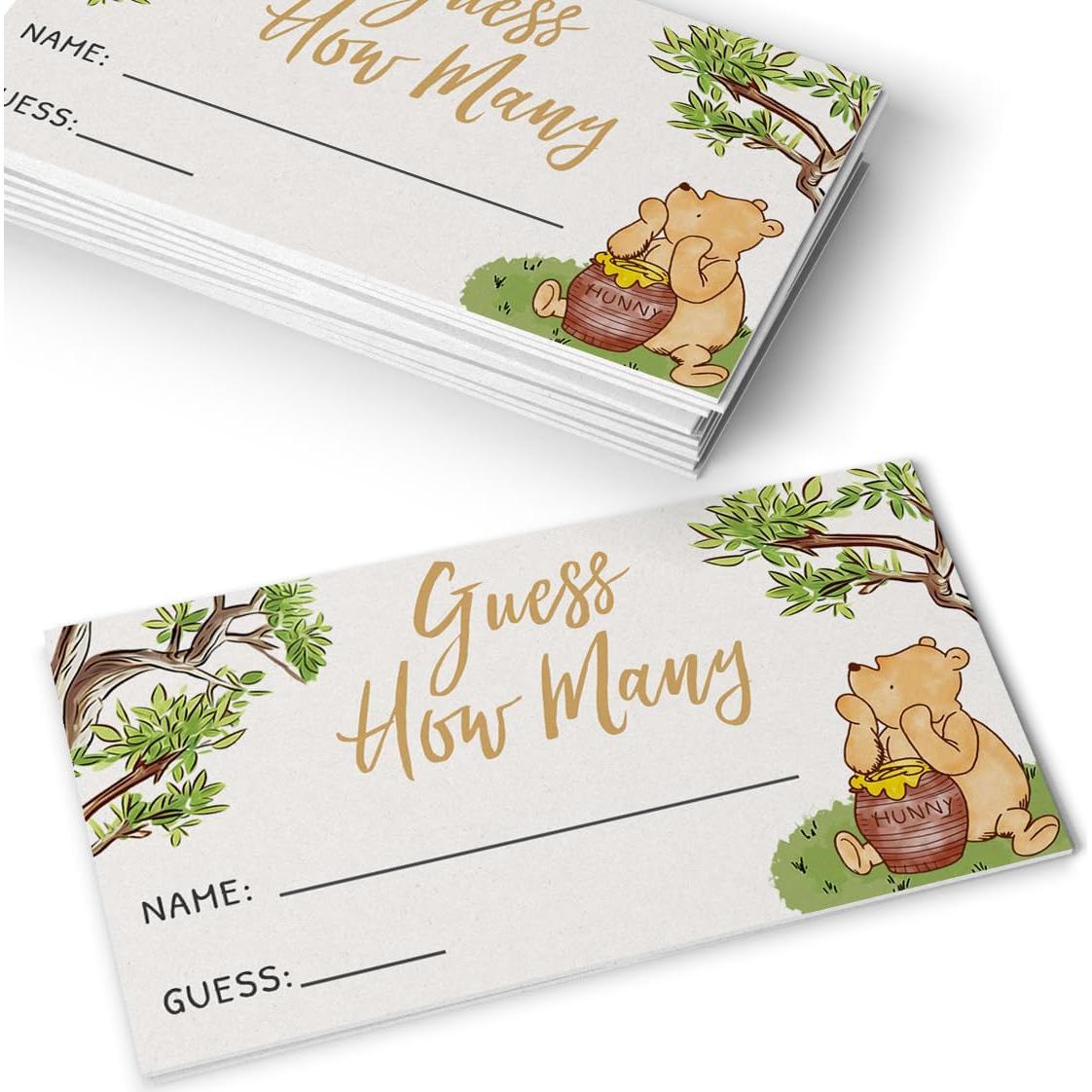 Juego de Adivina Cuántos Winnie Pooh - Baby Shower 30 Piezas