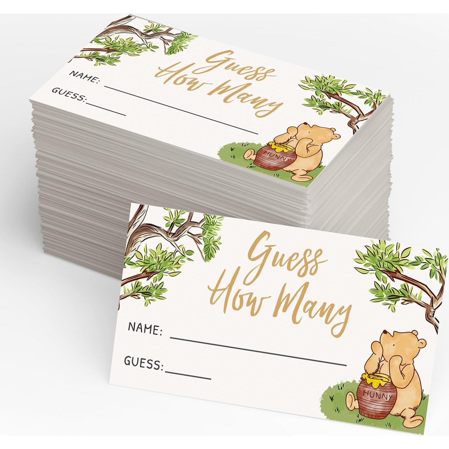 Juego de Adivina Cuántos Winnie Pooh - Baby Shower 30 Piezas