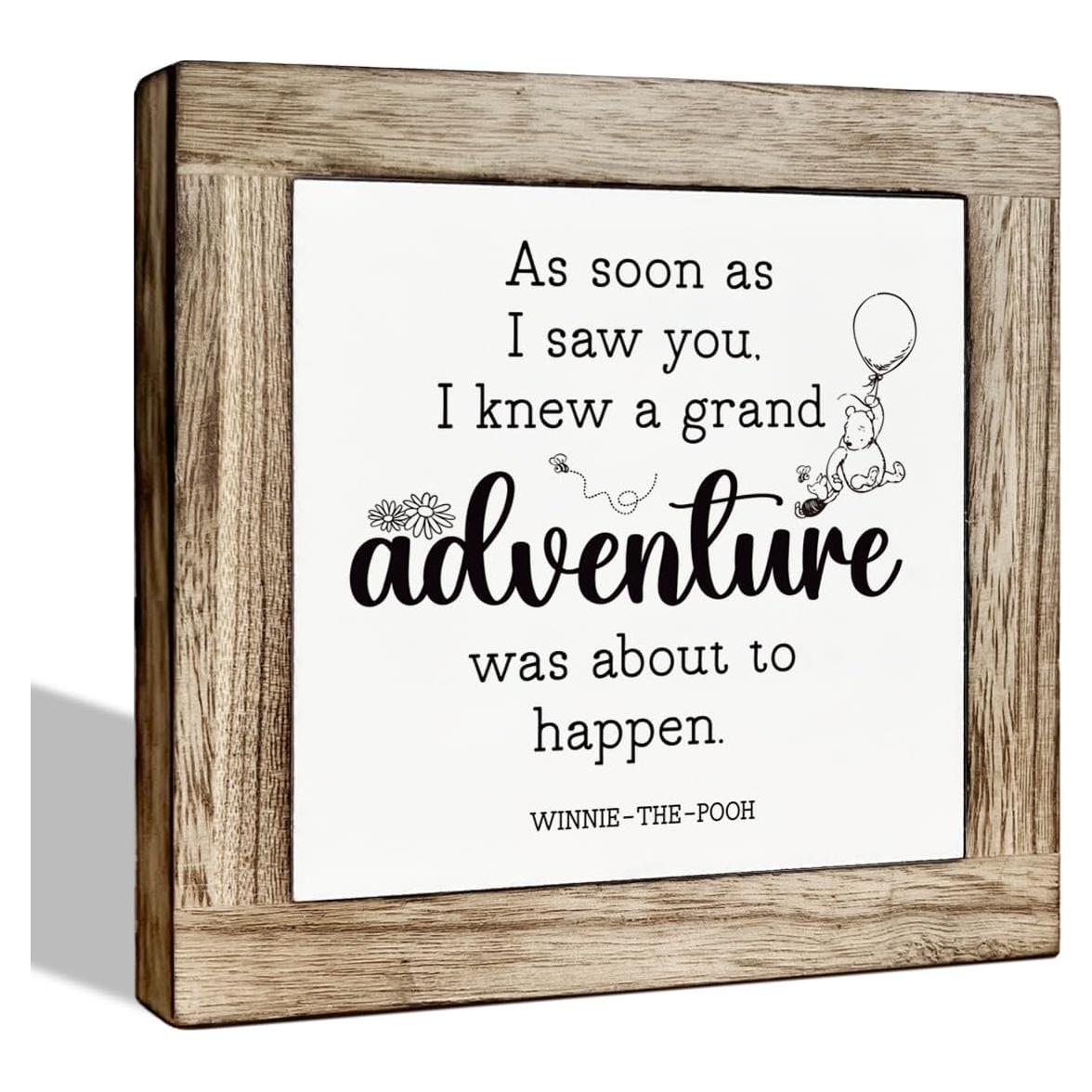 Placa Decorativa de Madera Winnie the Pooh 15x15 cm