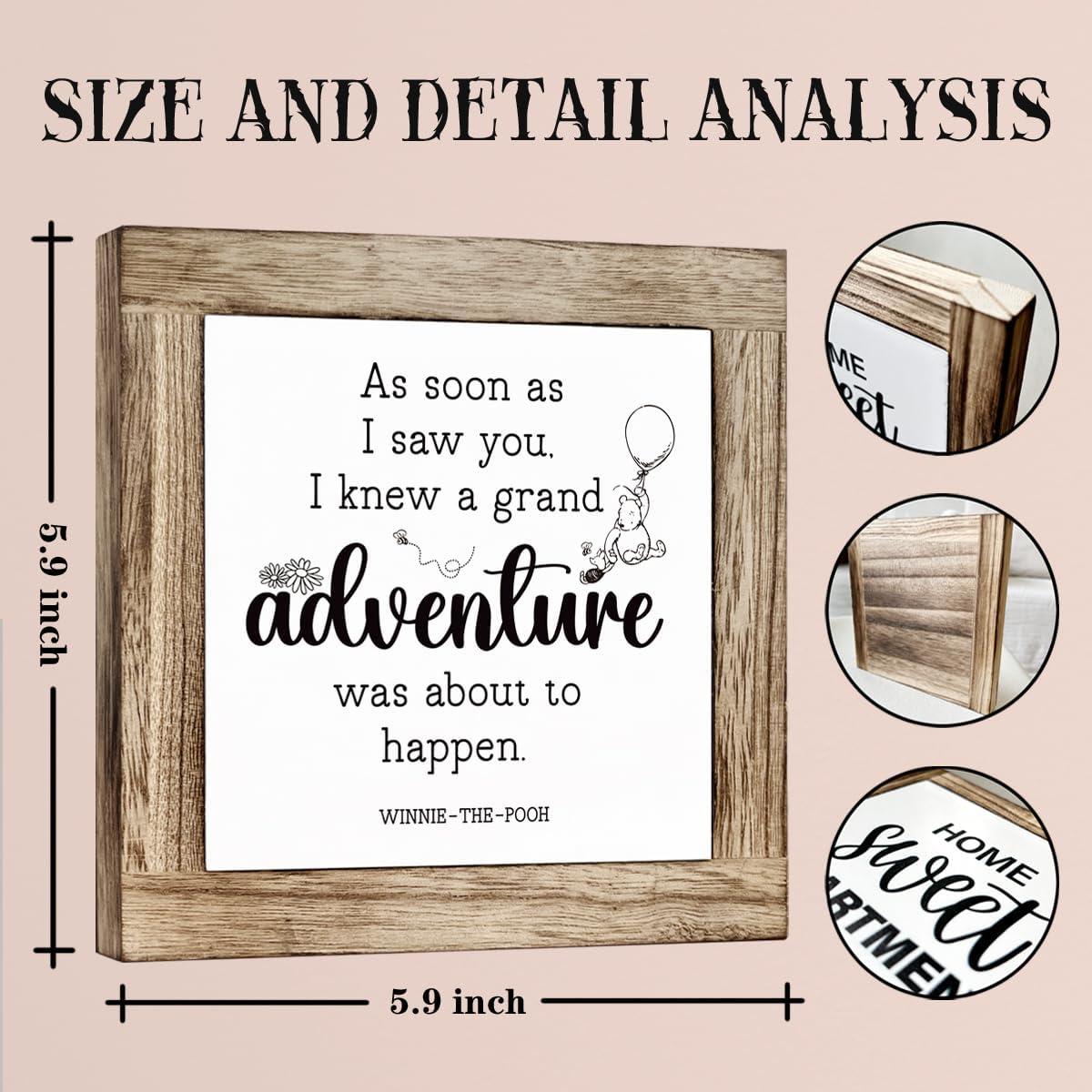 Placa Decorativa de Madera Winnie the Pooh 15x15 cm