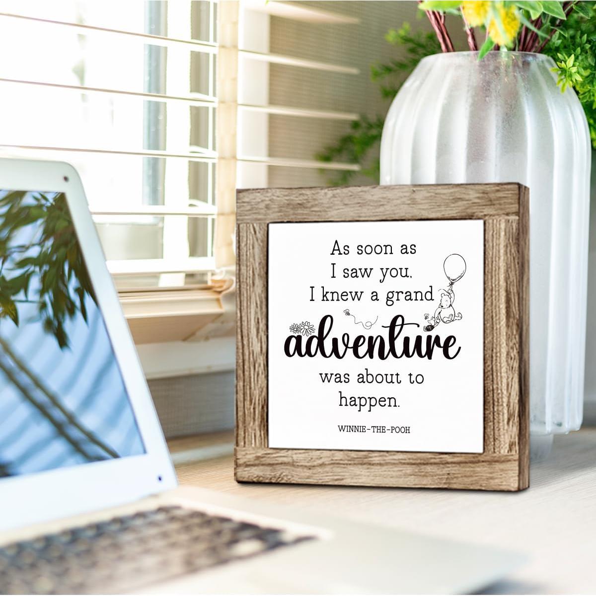 Placa Decorativa de Madera Winnie the Pooh 15x15 cm