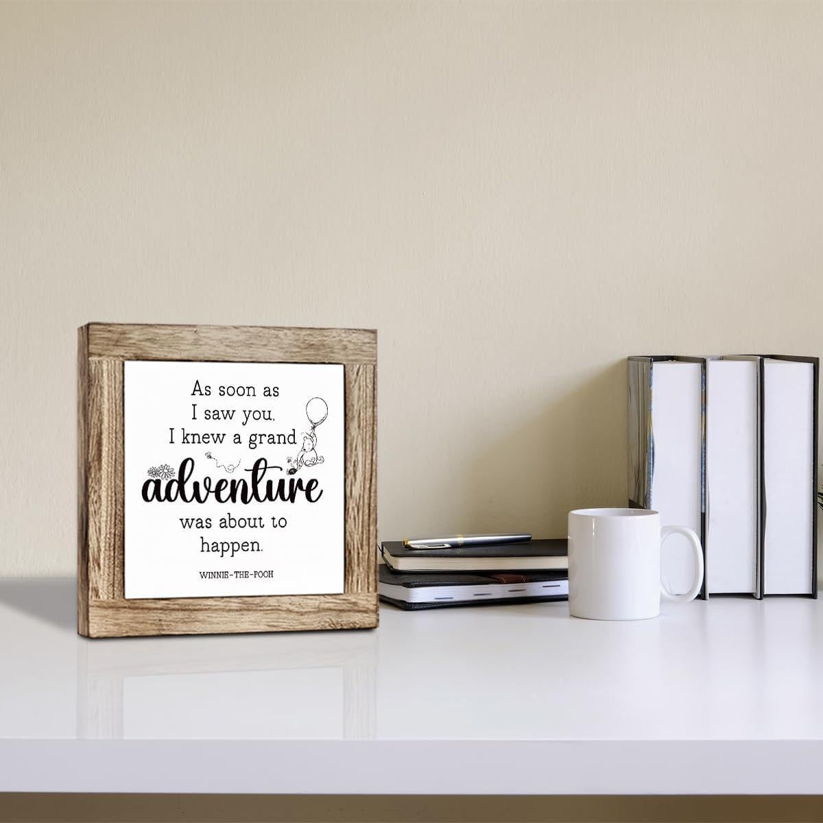 Placa Decorativa de Madera Winnie the Pooh 15x15 cm