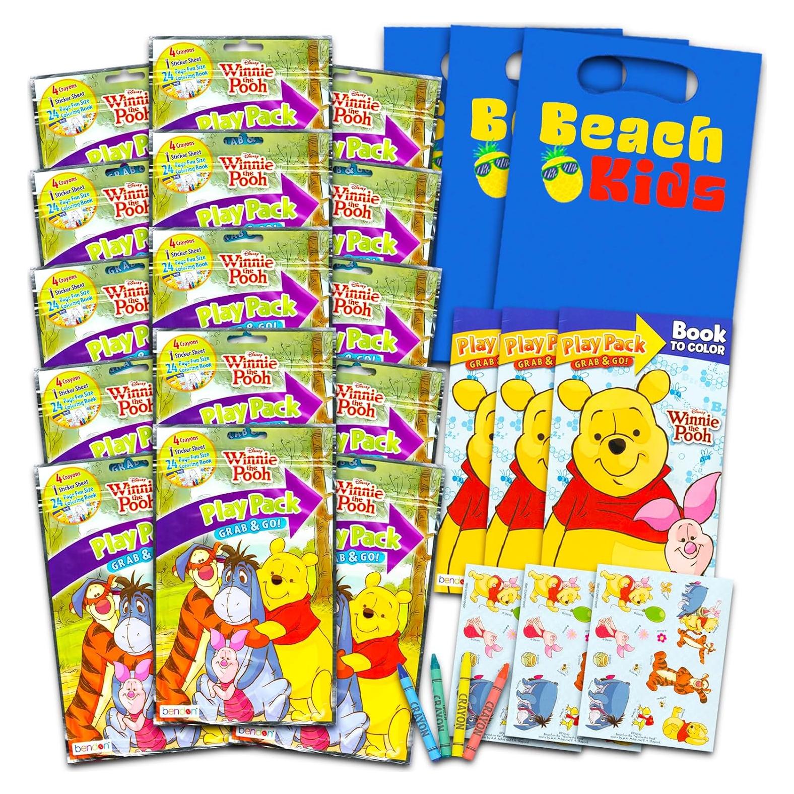 Conjunto de Juegos para Niños Bendon Winnie the Pooh - 15 Paquetes con Libros, Crayones y Stickers