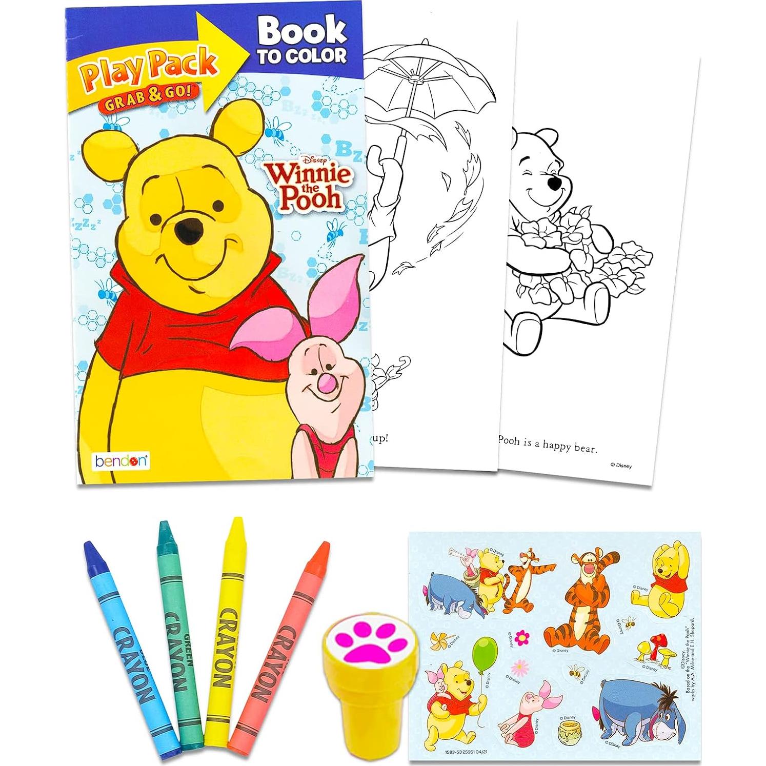 Conjunto de Juegos para Niños Bendon Winnie the Pooh - 15 Paquetes con Libros, Crayones y Stickers