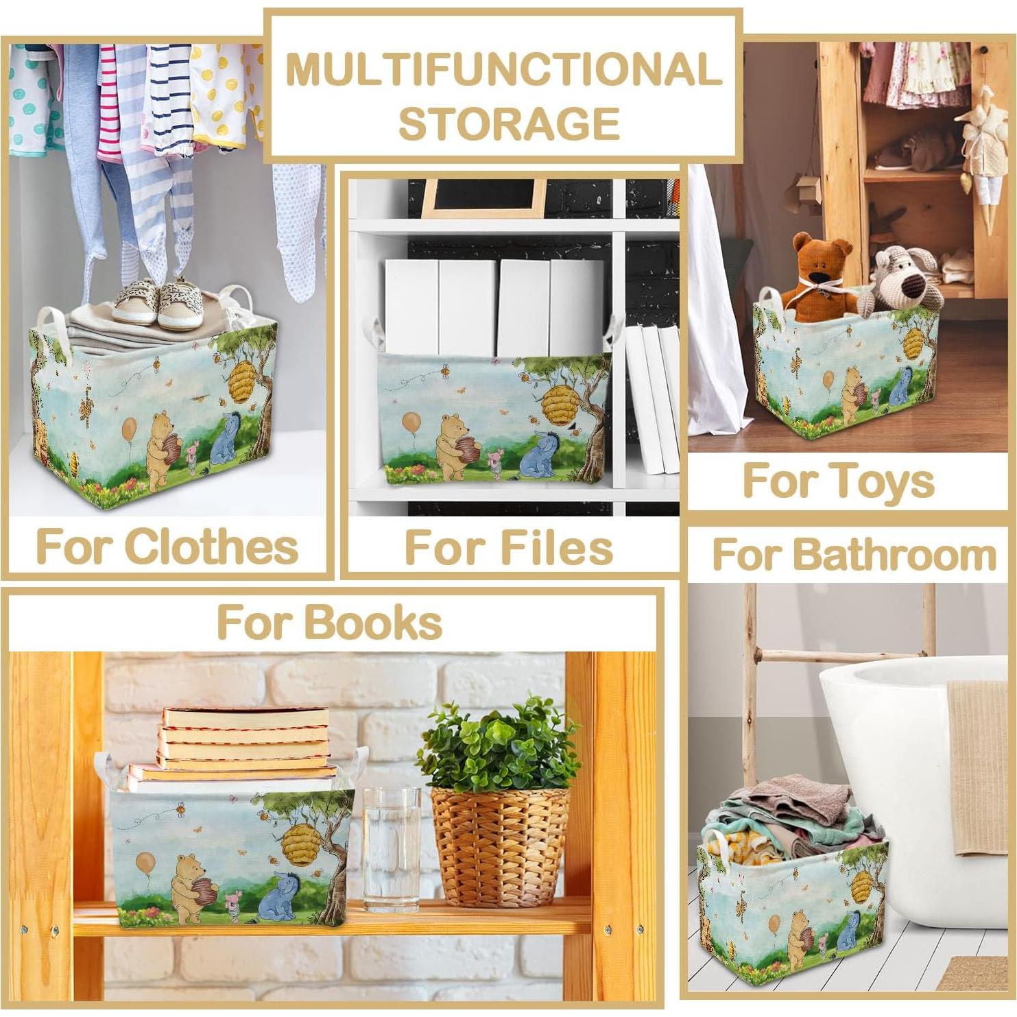 Canasta de Almacenamiento Winnie Pooh Plegable 38x28cm