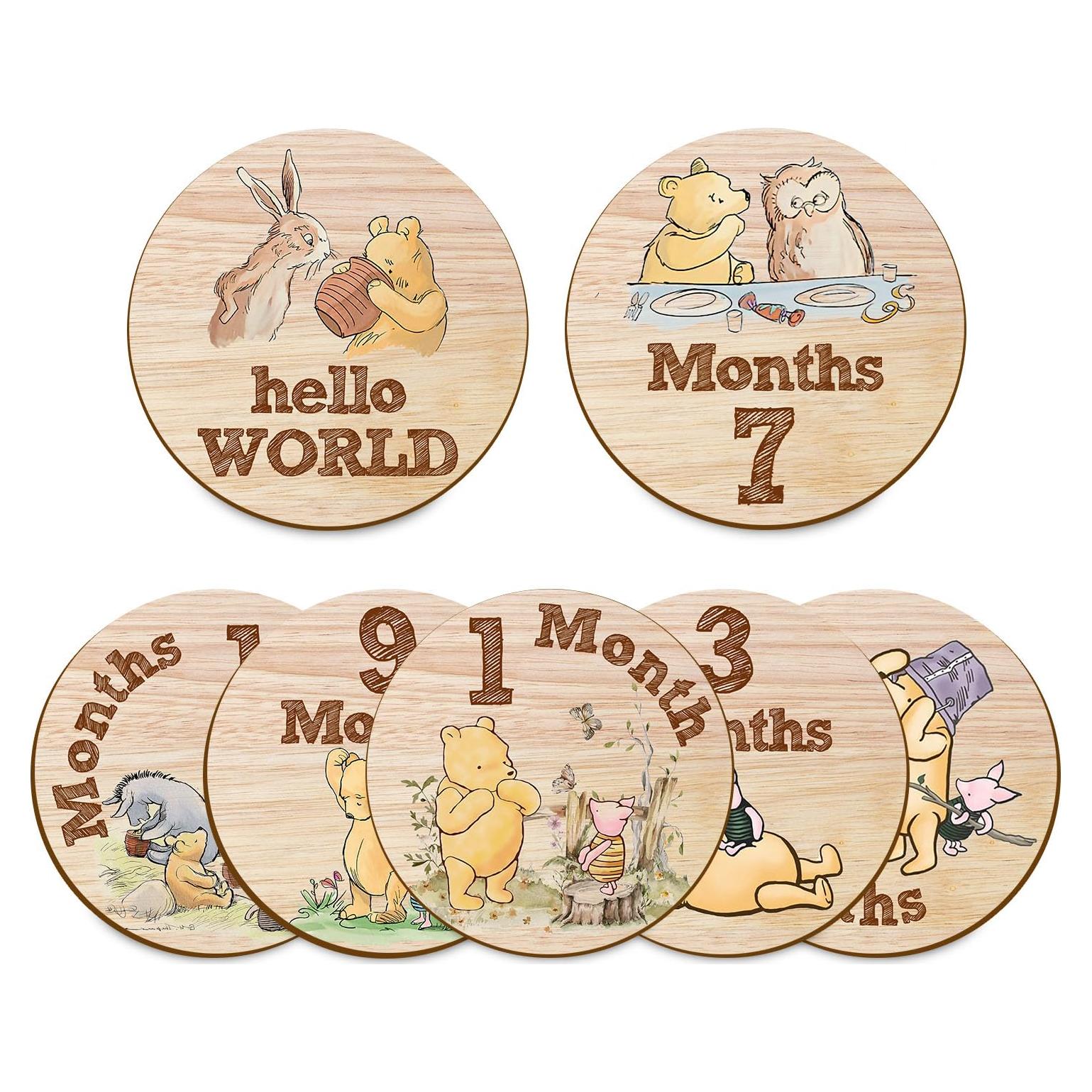 7 Círculos Mensuales de Hitos para Bebés Winnie The Pooh