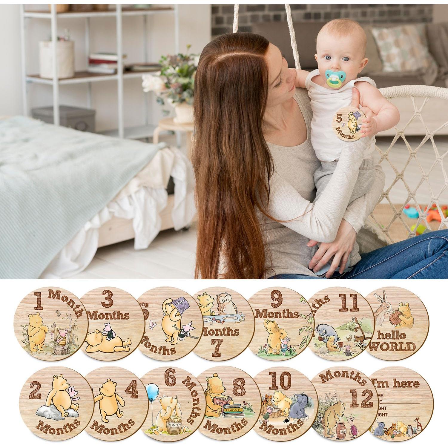 7 Círculos Mensuales de Hitos para Bebés Winnie The Pooh