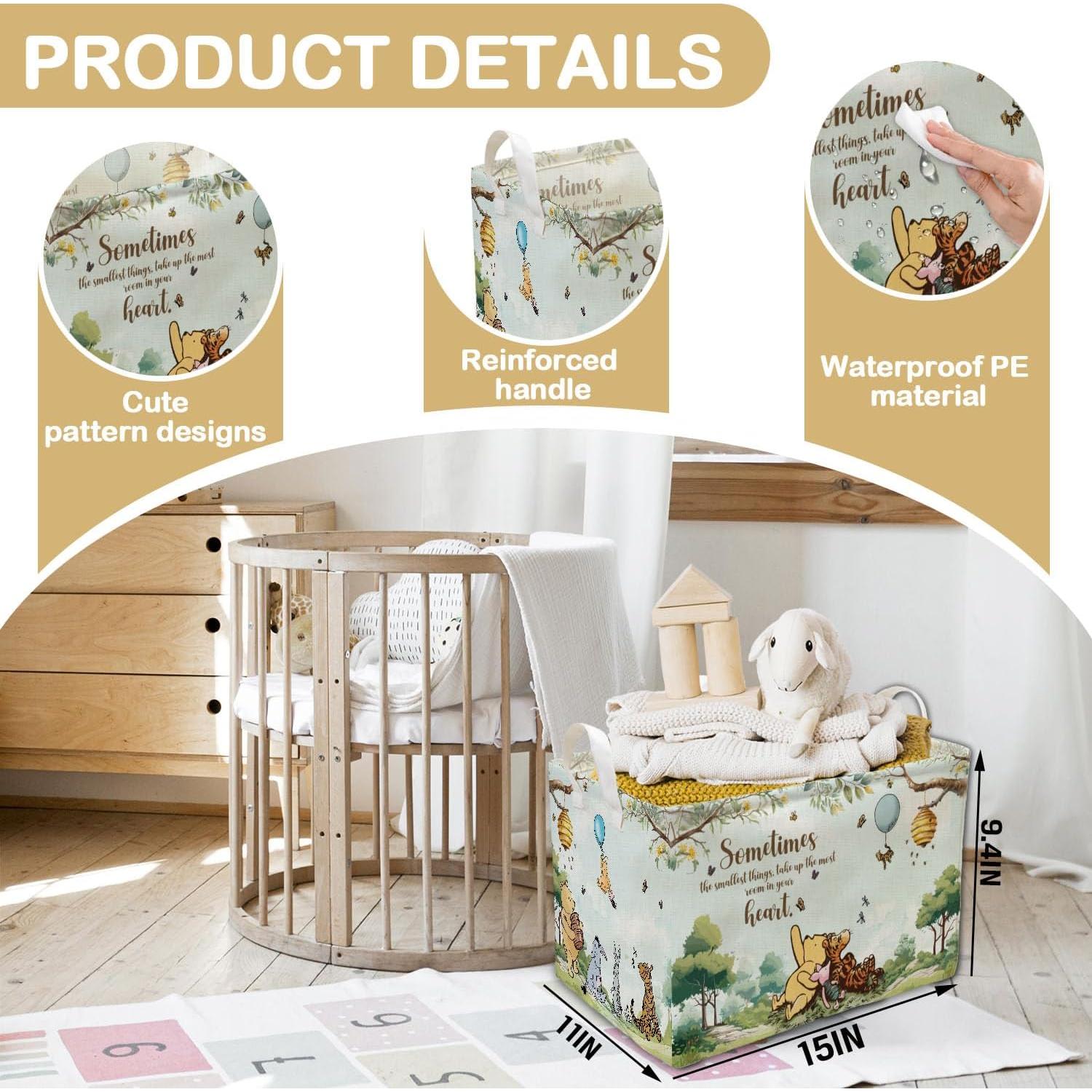 Cesta de Almacenamiento Winnie Azul 38x27.9x23.9 cm Plegable