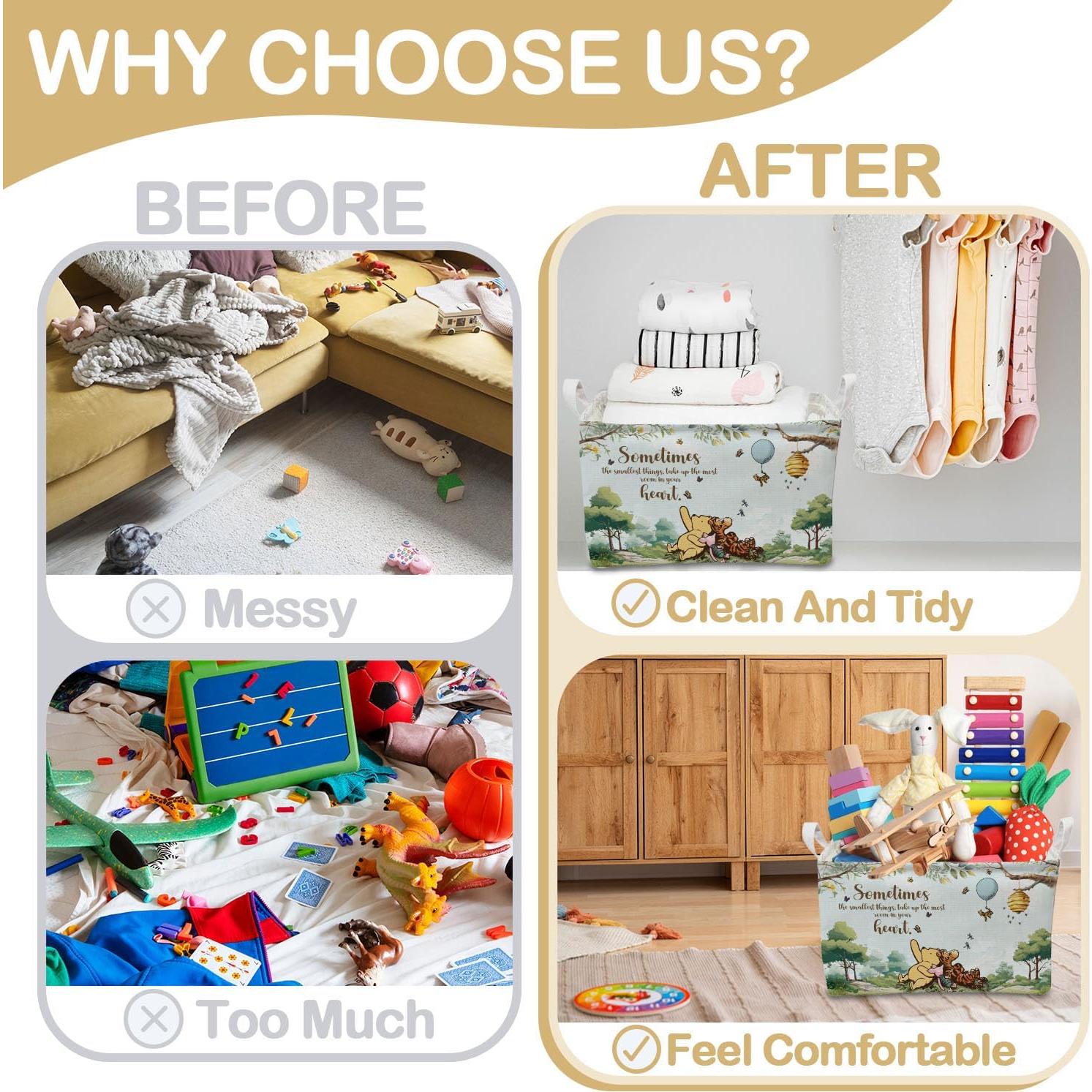 Cesta de Almacenamiento Winnie Azul 38x27.9x23.9 cm Plegable