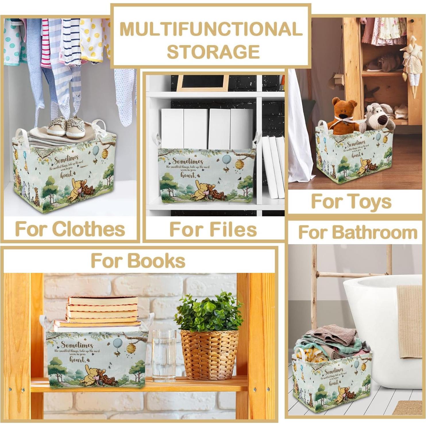 Cesta de Almacenamiento Winnie Azul 38x27.9x23.9 cm Plegable