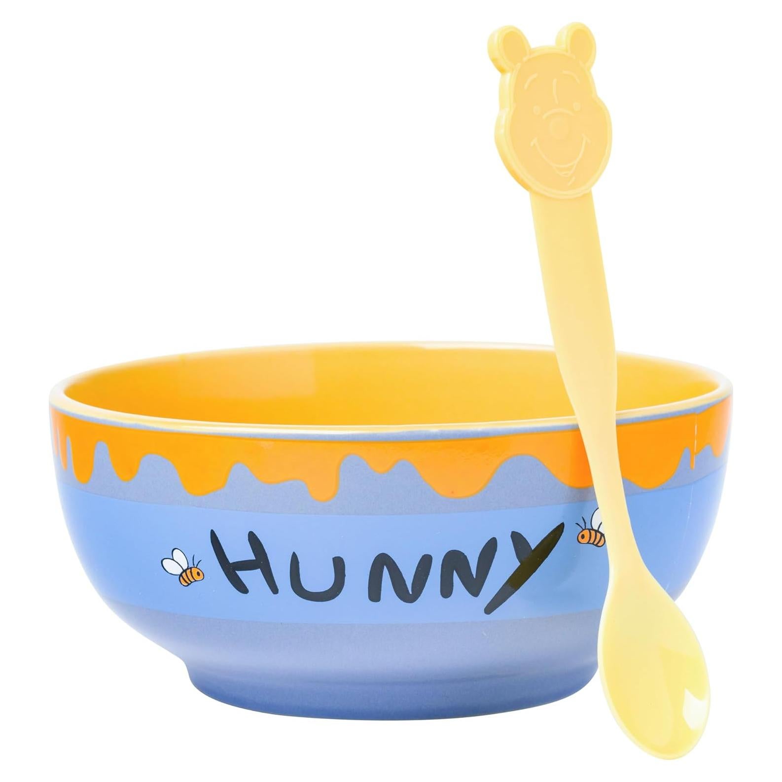 Tazón Cerámica Silver Buffalo Winnie the Pooh 28 Onzas con Cuchara