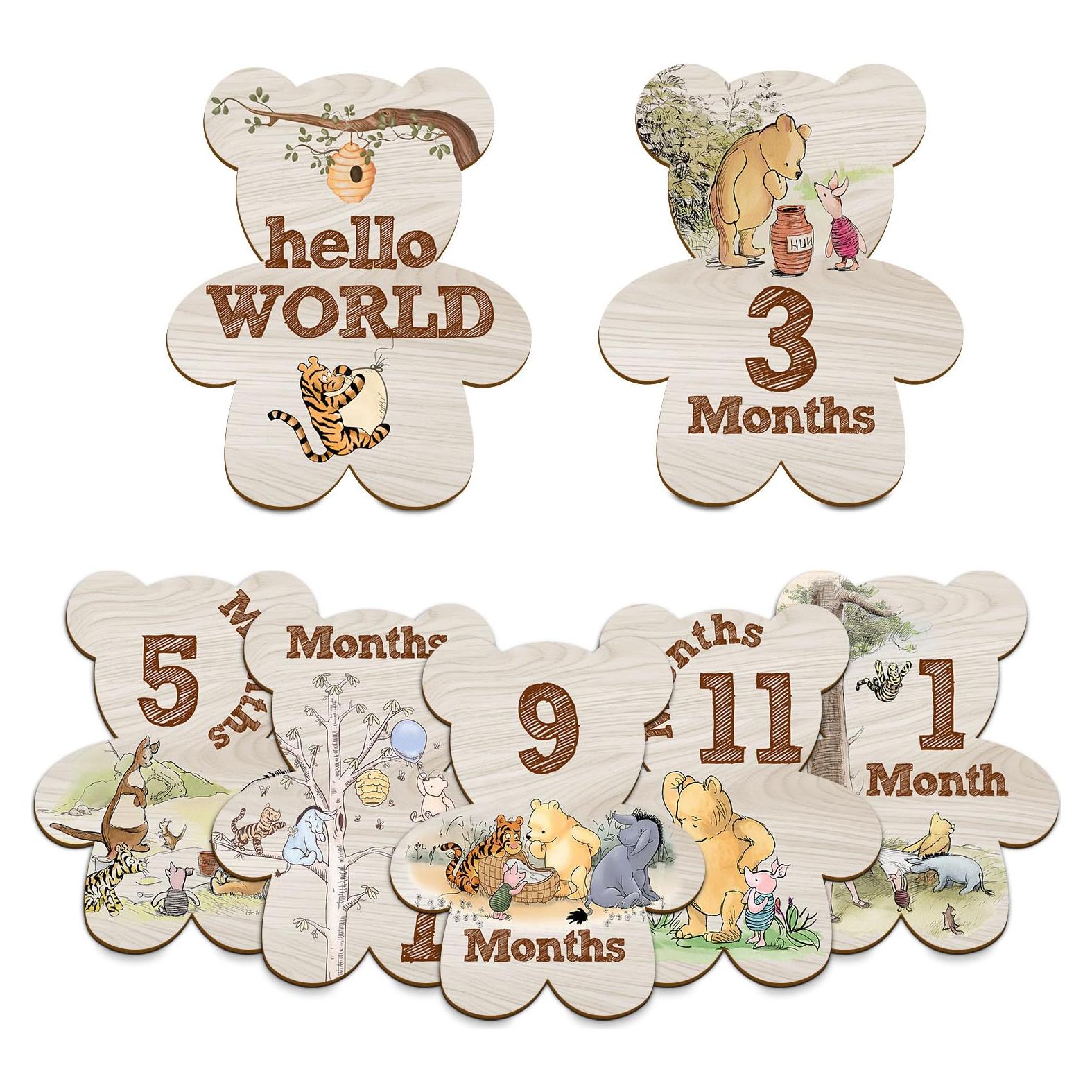 7 Marcadores Mensuales de Hitos para Bebés Winnie Pooh