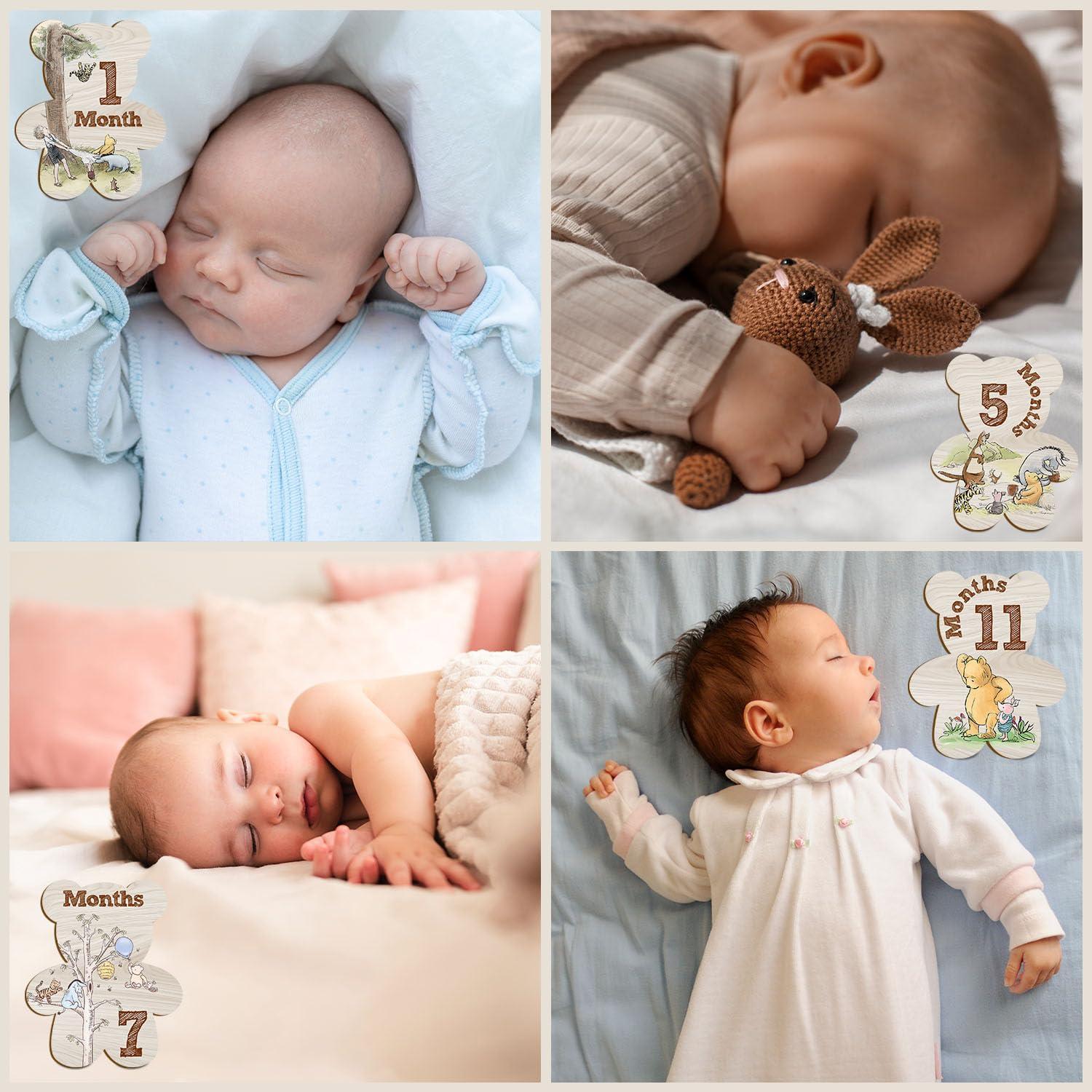7 Marcadores Mensuales de Hitos para Bebés Winnie Pooh