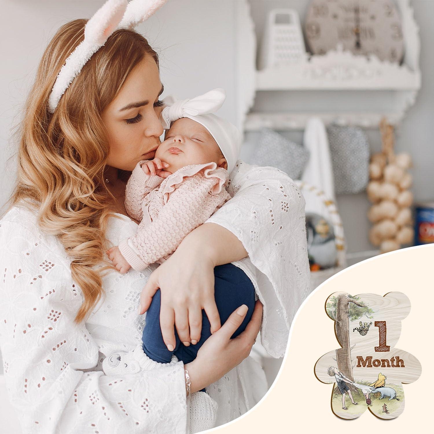 7 Marcadores Mensuales de Hitos para Bebés Winnie Pooh