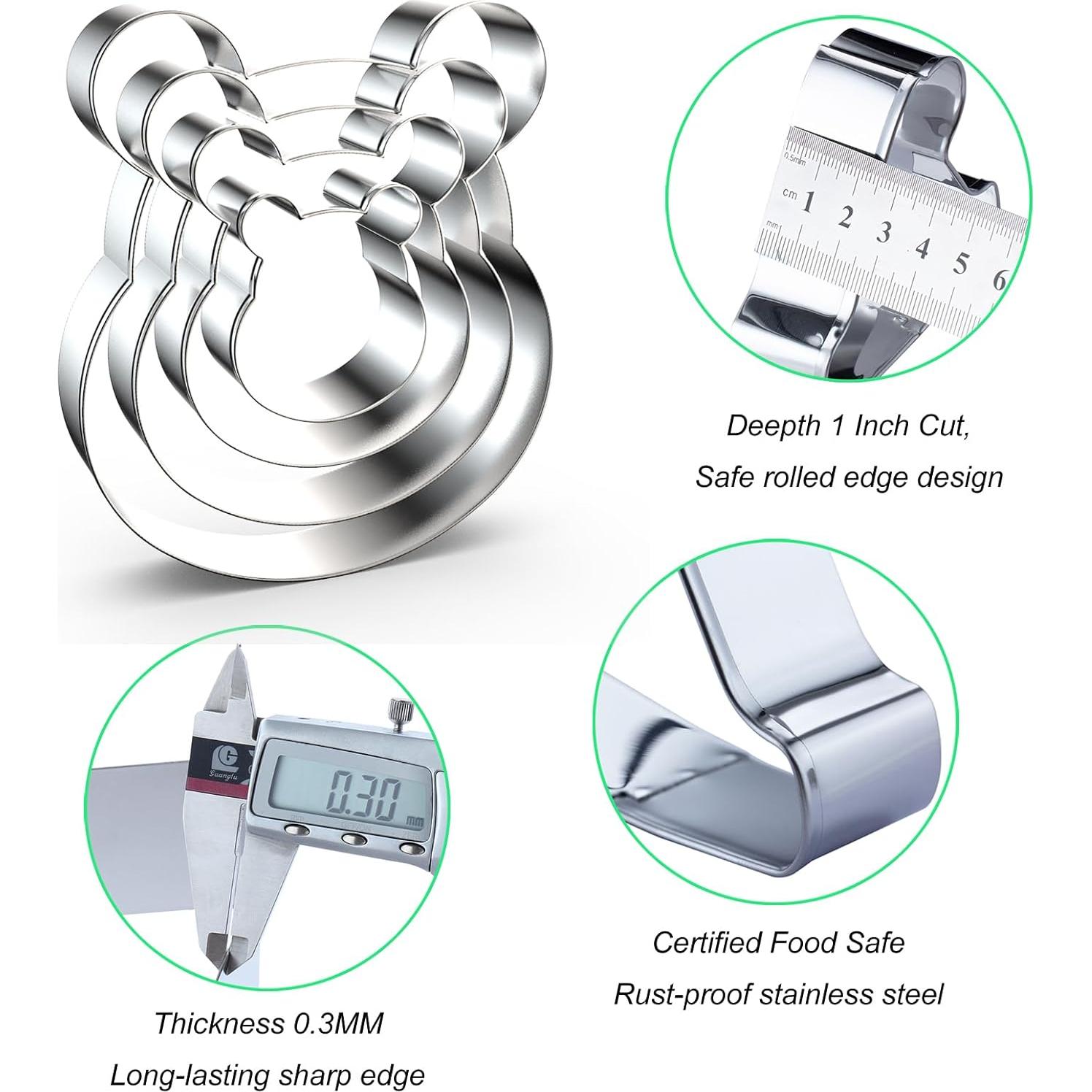 Juego de Cortadores de Galletas Winnie the Pooh - 4 Piezas Acero Inoxidable