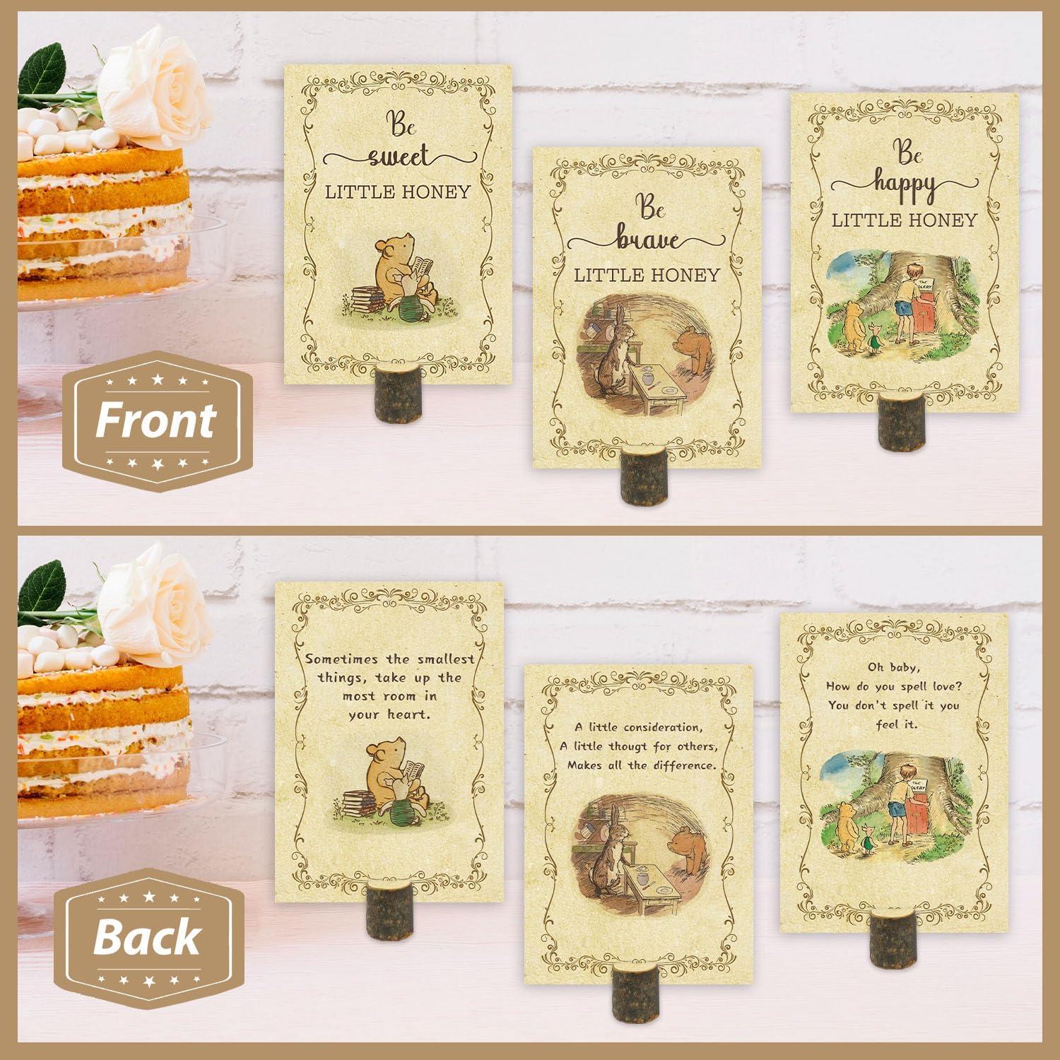 Decoraciones Baby Shower Winnie Pooh 8 Piezas con Soportes