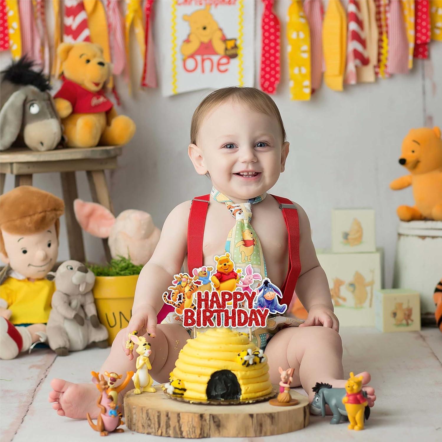 Topper de pastel de cumpleaños Winnie the Pooh - 14x14 cm