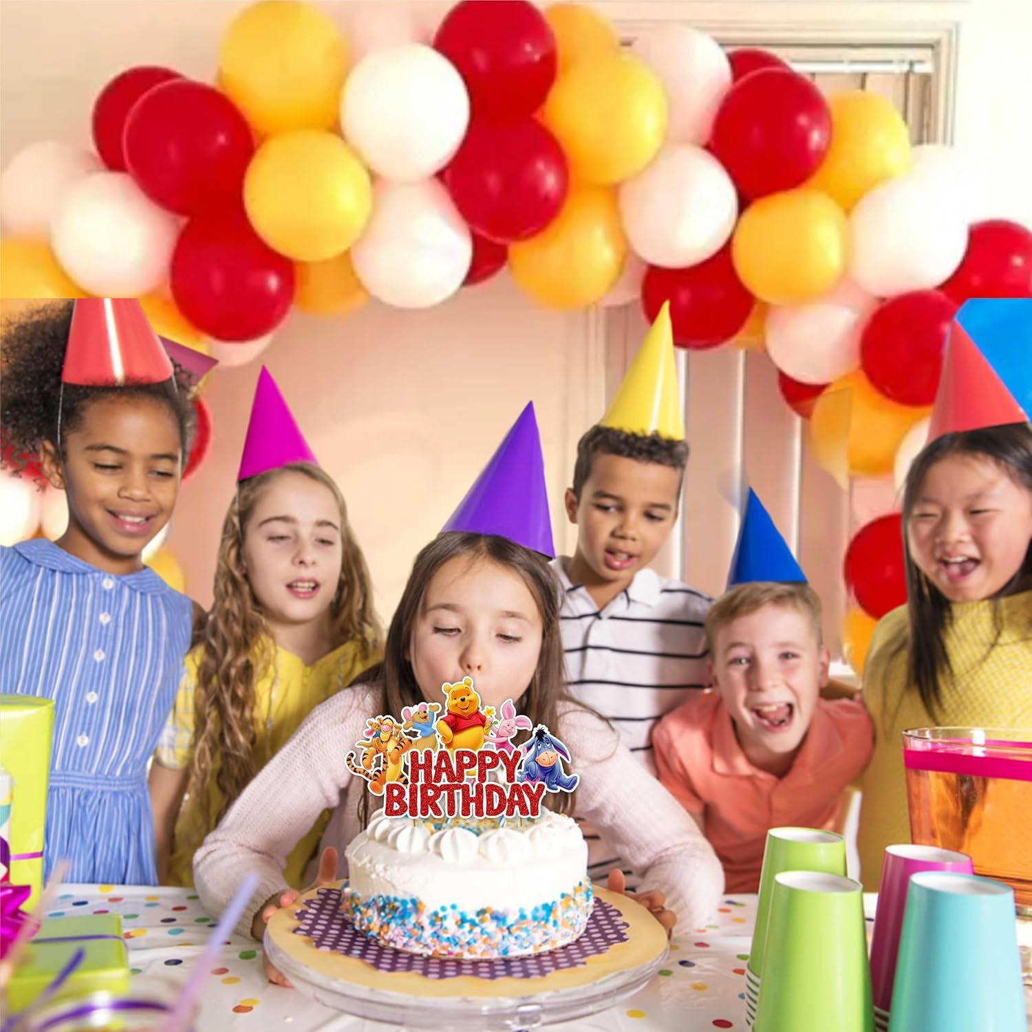 Topper de pastel de cumpleaños Winnie the Pooh - 14x14 cm