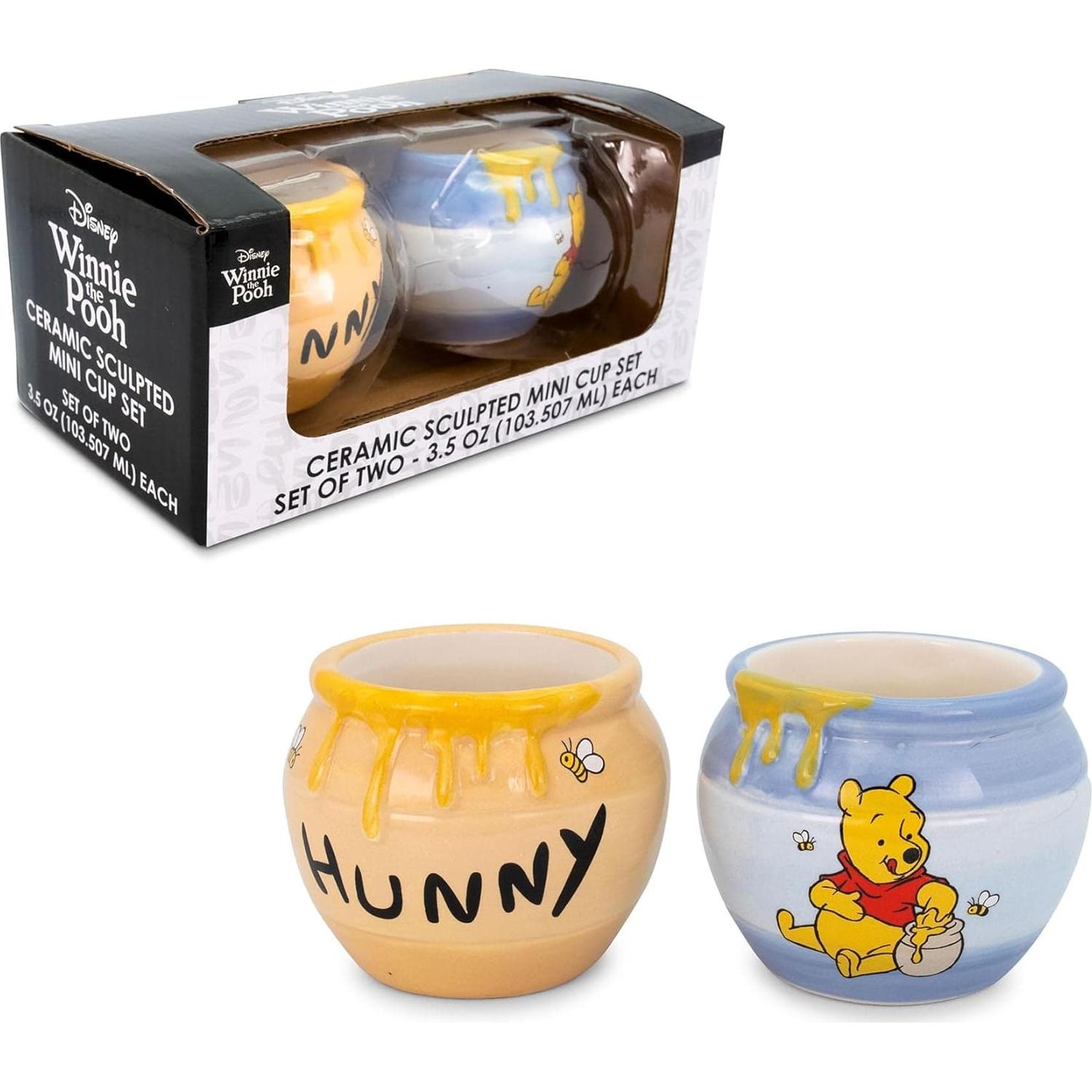 Set de 2 Mini Vasos Cerámicos Winnie the Pooh 89ml Azul