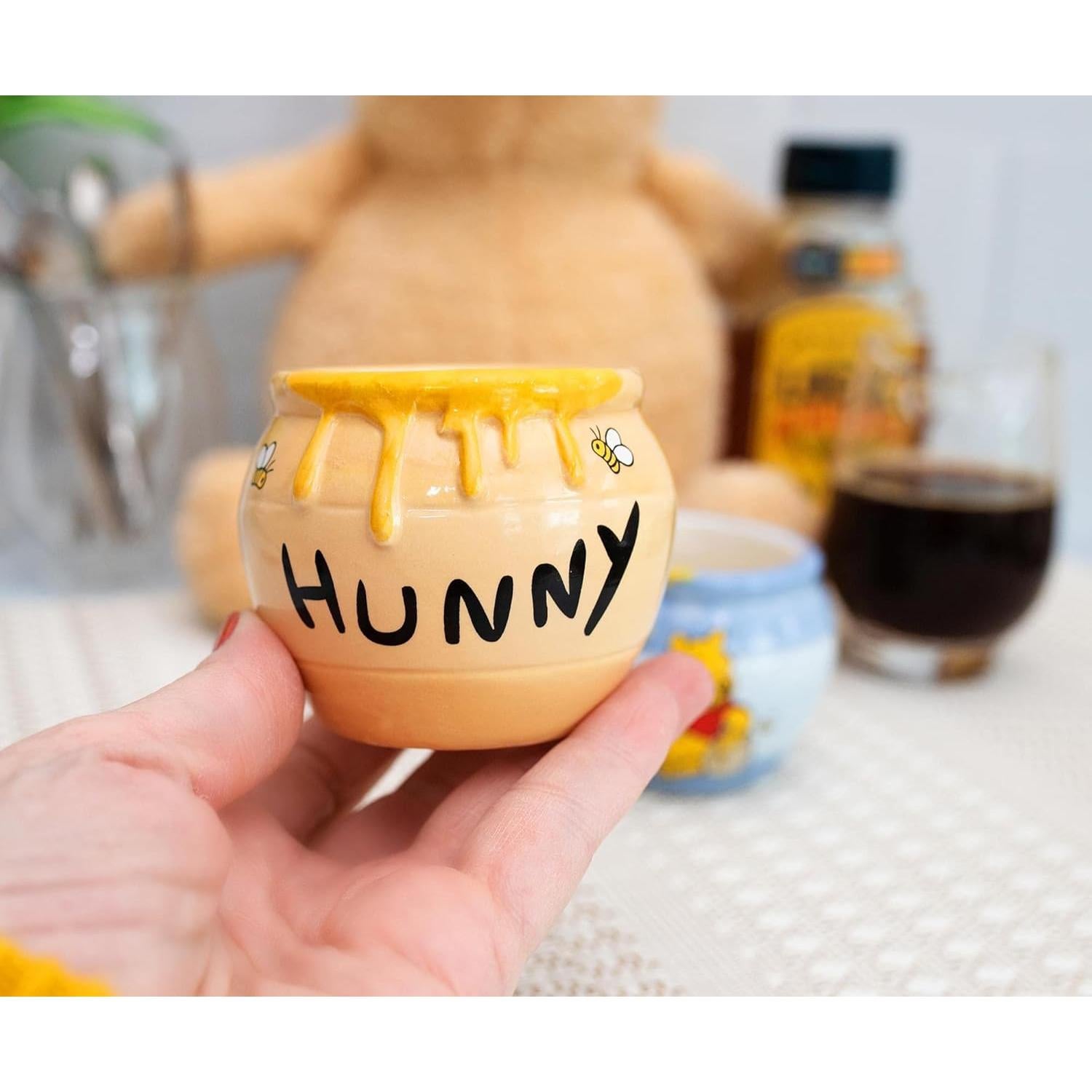 Set de 2 Mini Vasos Cerámicos Winnie the Pooh 89ml Azul