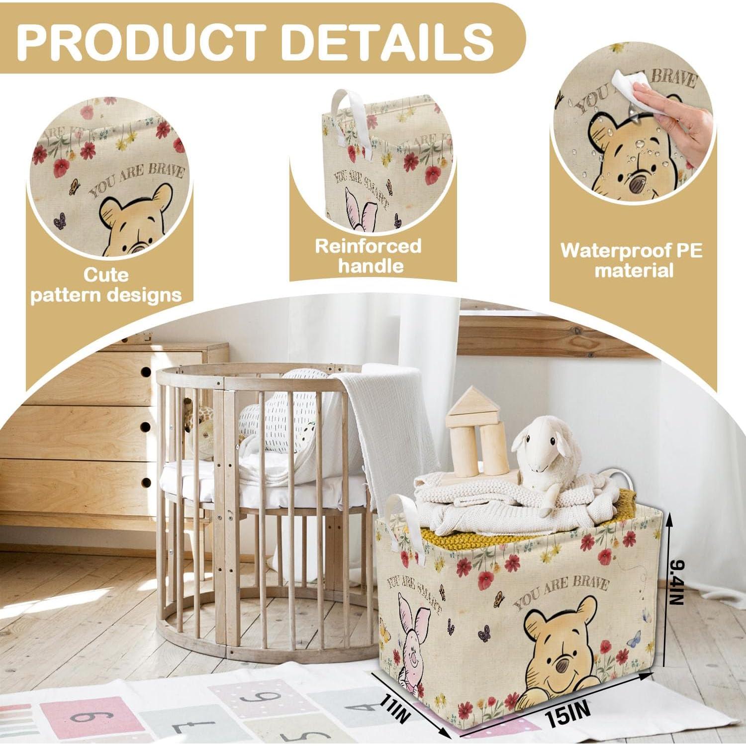 Cesta de Lavandería Plegable Winnie 38x27.9x23.9cm Decorativa