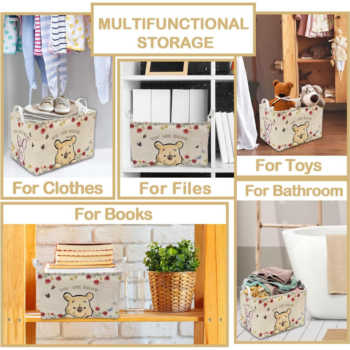 Cesta de Lavandería Plegable Winnie 38x27.9x23.9cm Decorativa