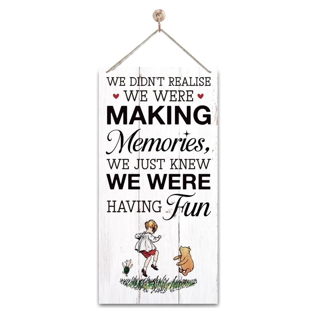 Letrero de Madera Winnie Pooh 35x17.5cm Decoración de Pared