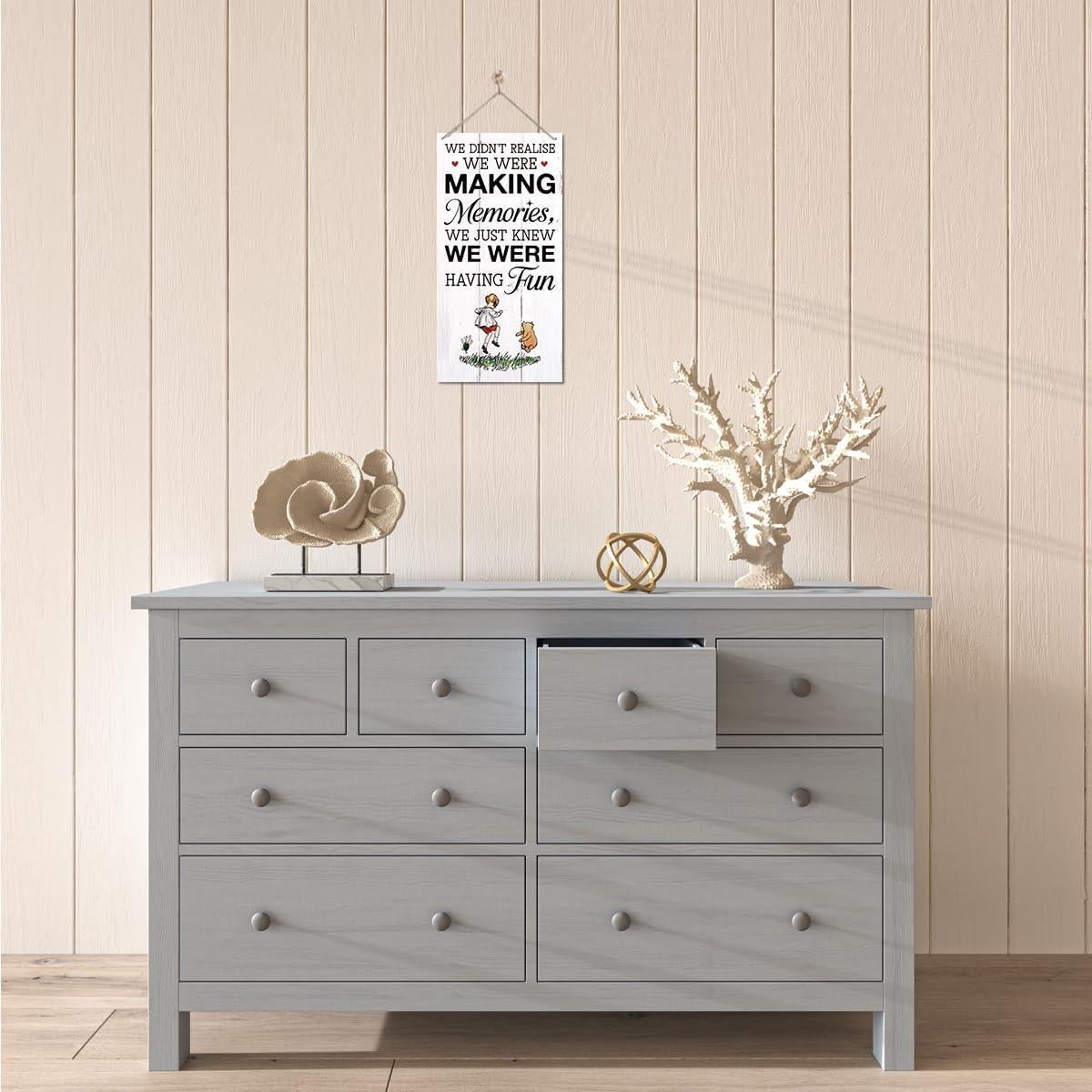 Letrero de Madera Winnie Pooh 35x17.5cm Decoración de Pared