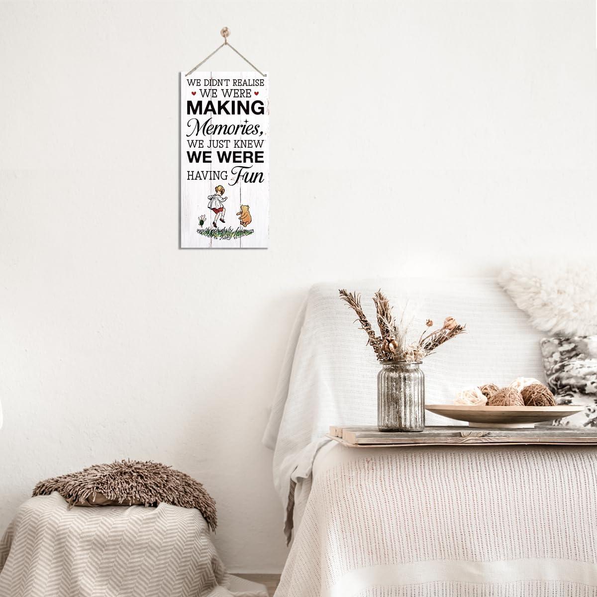 Letrero de Madera Winnie Pooh 35x17.5cm Decoración de Pared