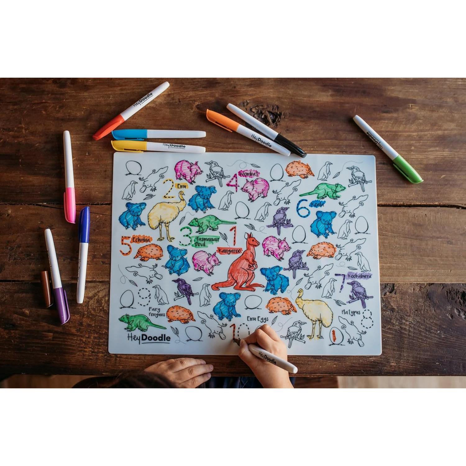 Alfombrilla de Dibujo HeyDoodle A3 Animales Australianos