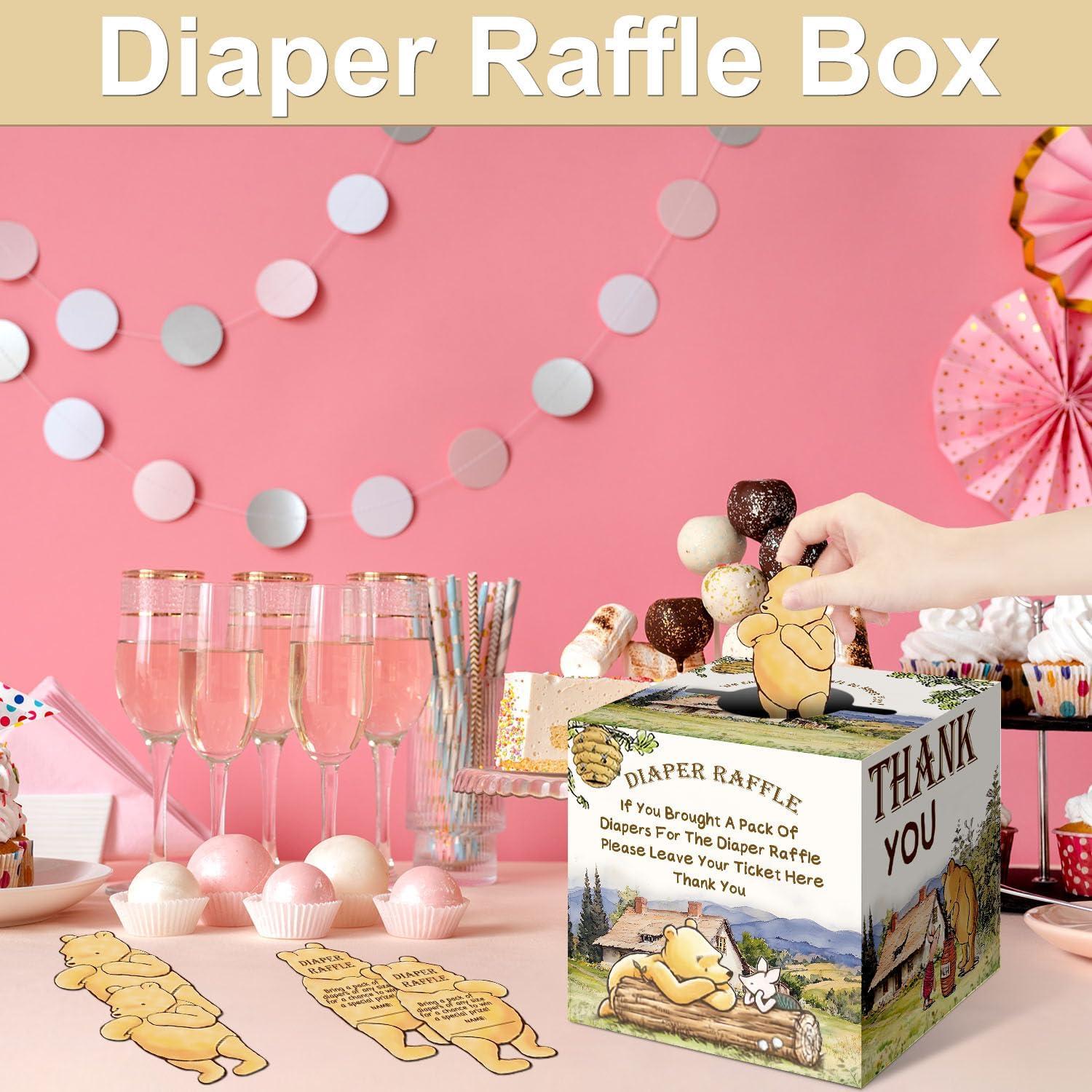 Caja de Rifa de Pañales Winnie Pooh con 50 Tarjetas - cidobi