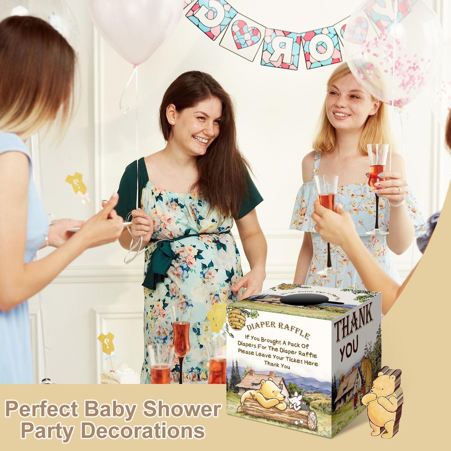 Caja de Rifa de Pañales Winnie Pooh con 50 Tarjetas - cidobi