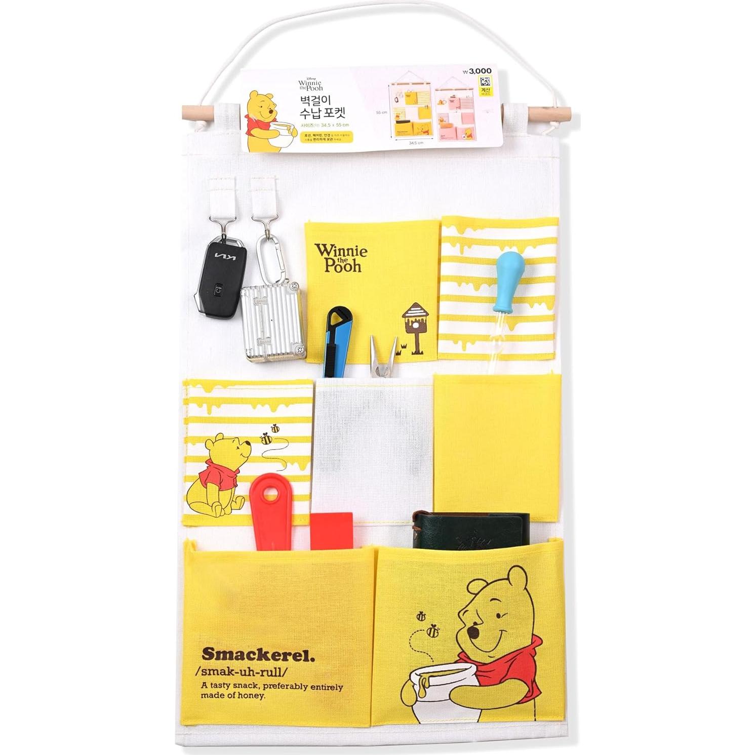 Organizador de Puerta MENBLY Winnie-Bear-Pooh 7 Bolsillos Amarillo