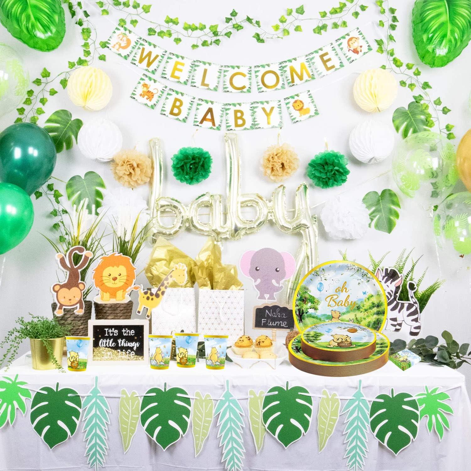 Set de Fiesta Winnie Bear 175 Pcs para Baby Shower y Cumpleaños