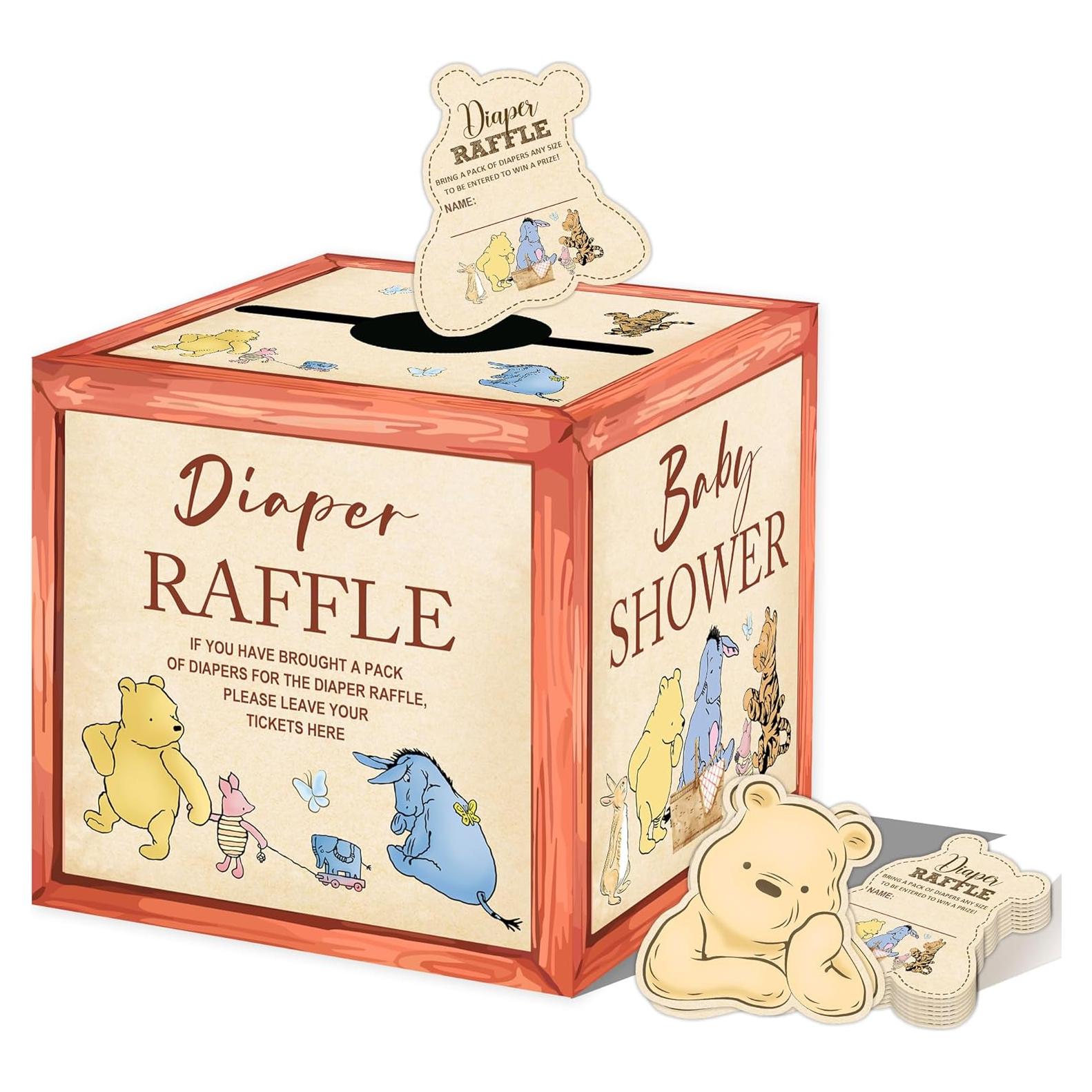 Decoraciones Baby Shower Winnie The Pooh - Caja Rifa Pañales