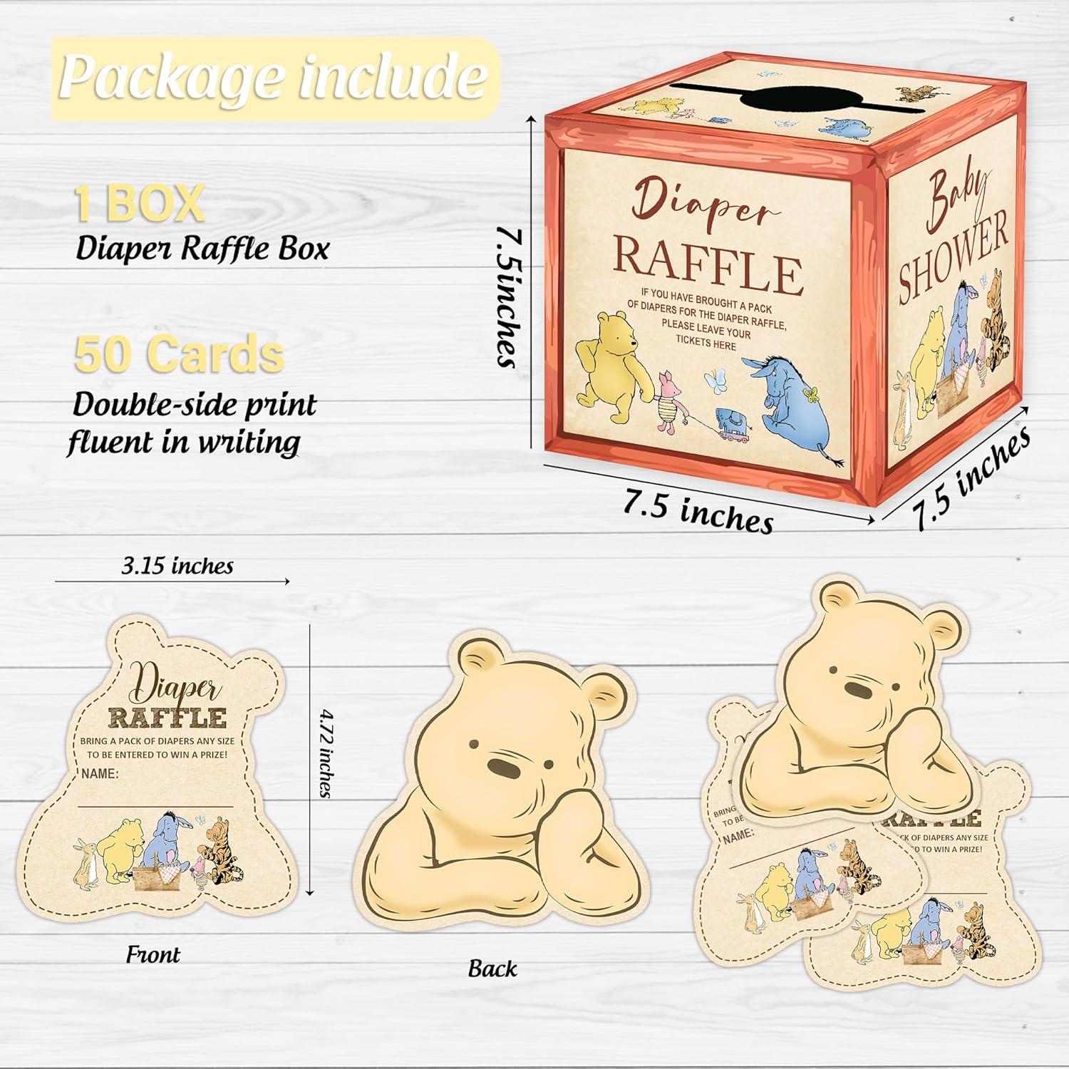 Decoraciones Baby Shower Winnie The Pooh - Caja Rifa Pañales