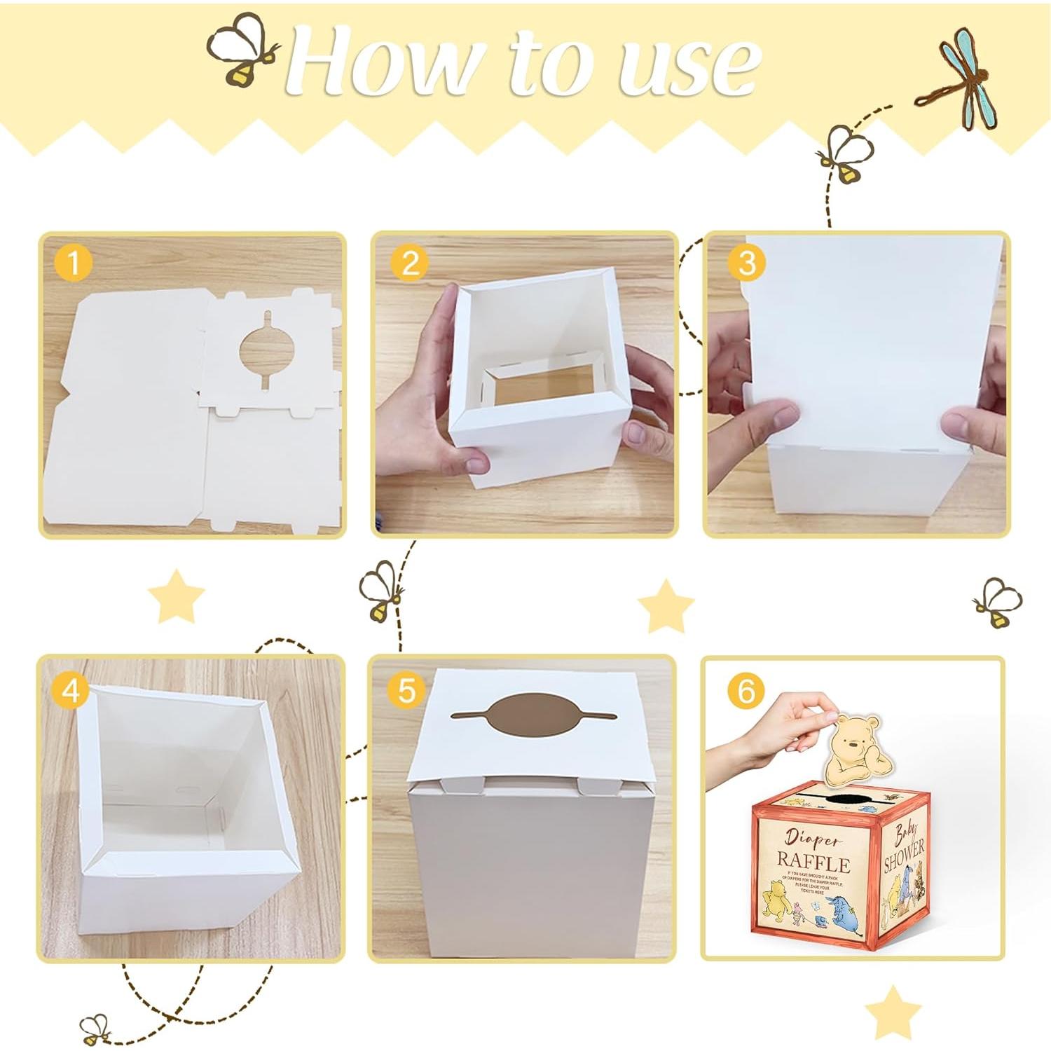 Decoraciones Baby Shower Winnie The Pooh - Caja Rifa Pañales