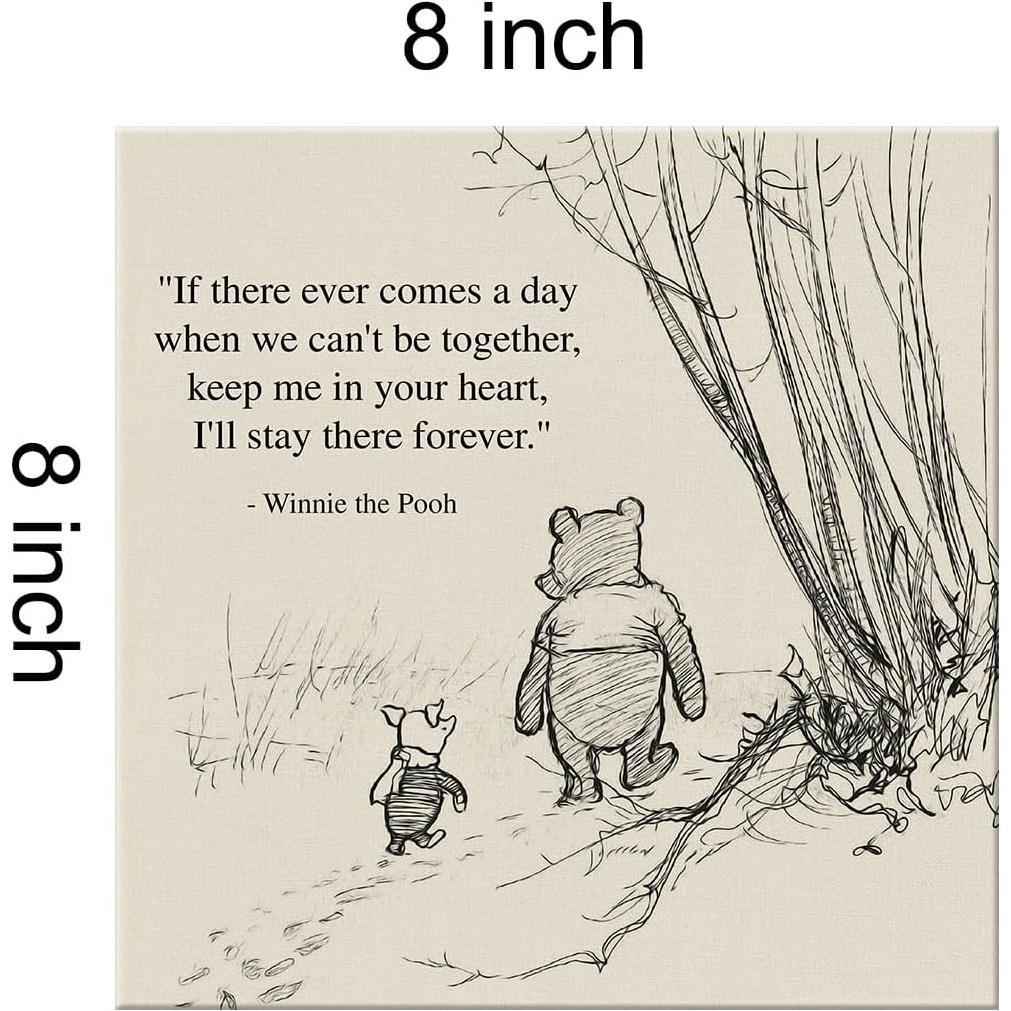 Cuadro Decorativo Winnie the Pooh 20x20 cm Lienzo Dolimifa