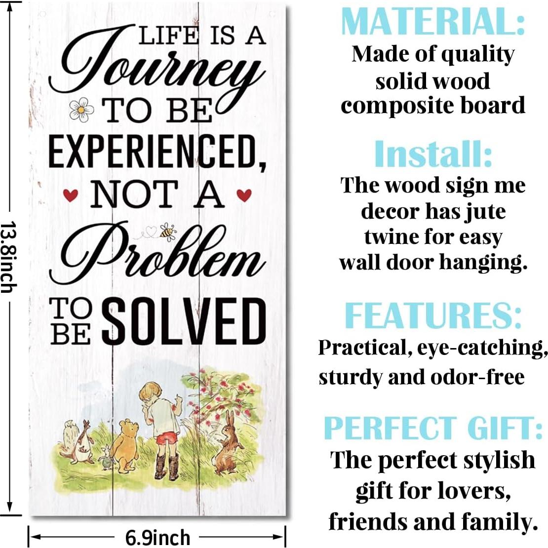 Letrero de Madera Winnie the Pooh 35x17.5cm Decoración de Pared