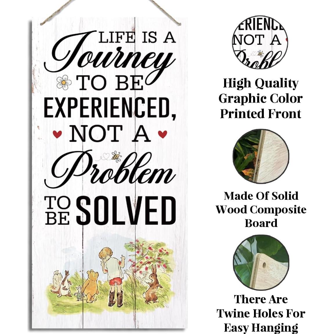 Letrero de Madera Winnie the Pooh 35x17.5cm Decoración de Pared