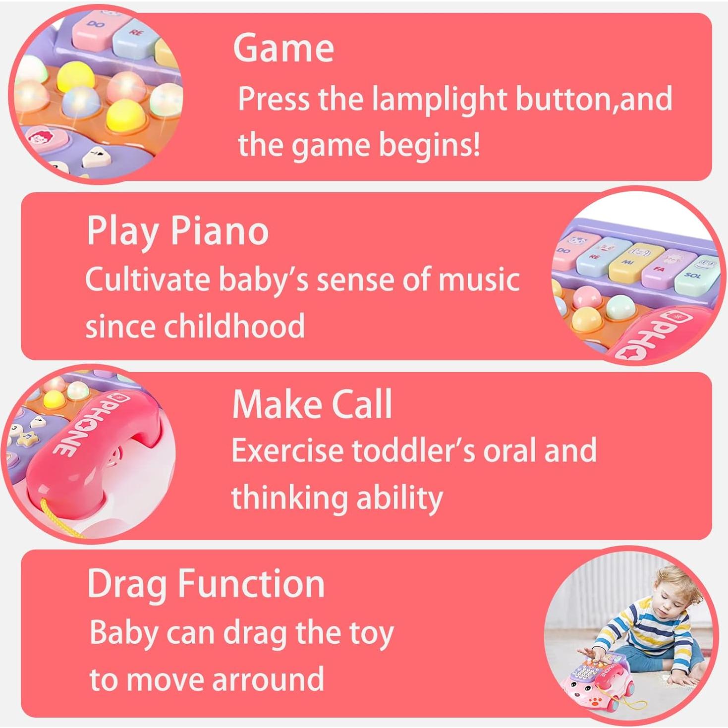 Teléfono de Juguete Musical Rosa SHANTOU FANNI 18M+